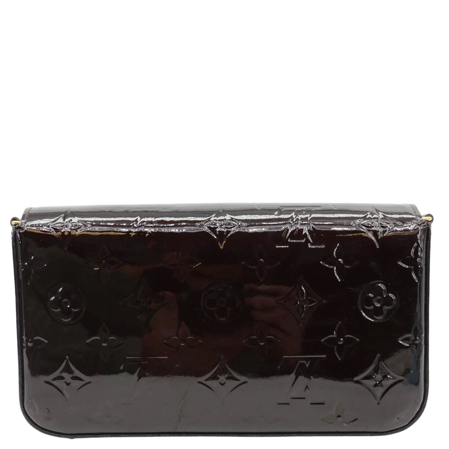 LOUIS VUITTON Felicie Pochette Monogram Vernis Shoulder Bag Amarante - Image 4