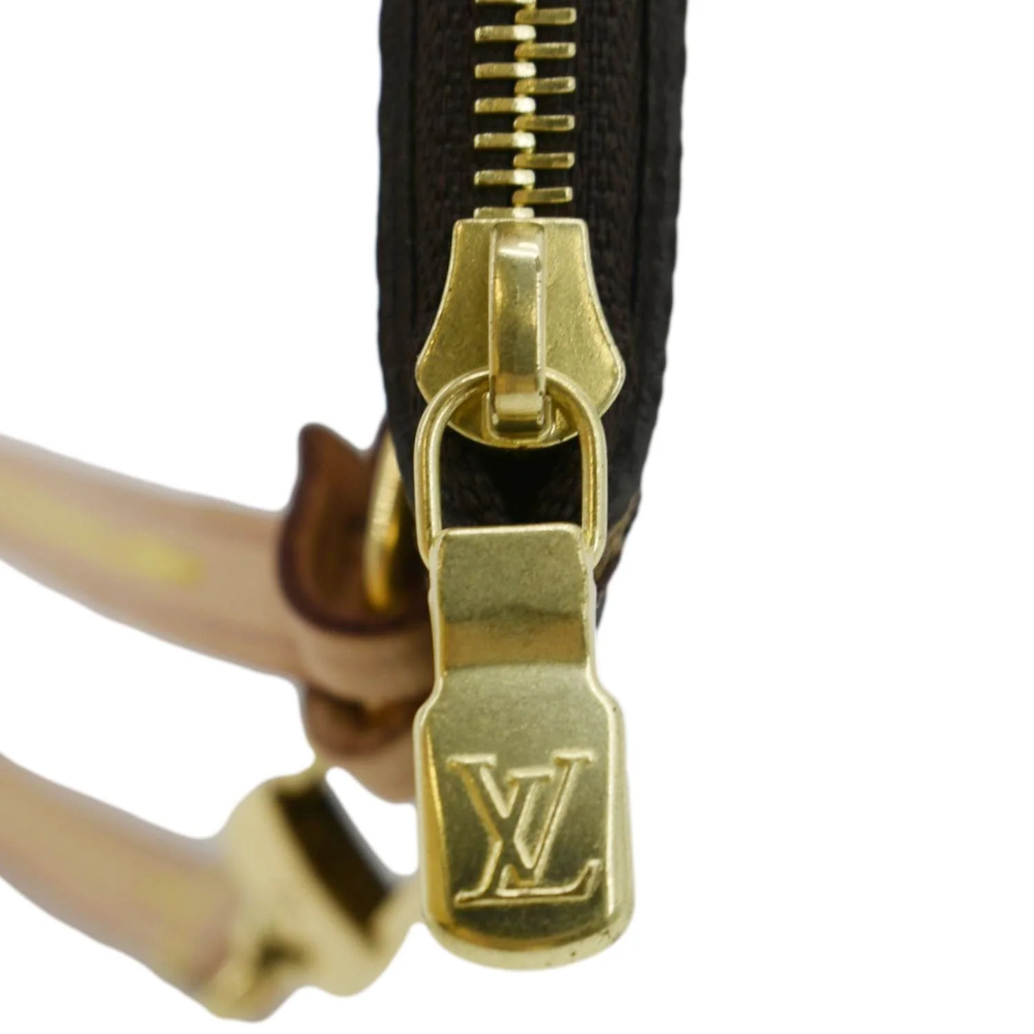 LOUIS VUITTON Monogram Canvas Pochette Wristlet Neverfull Pouch Brown - Image 7