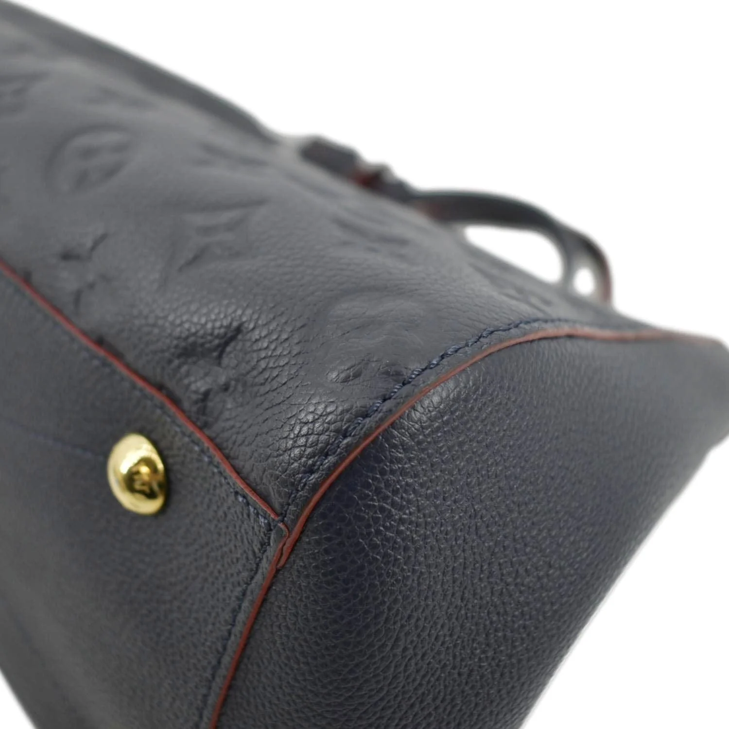 LOUIS VUITTON Montaigne GM Empreinte Leather Shoulder Bag Navy Blue - Image 8