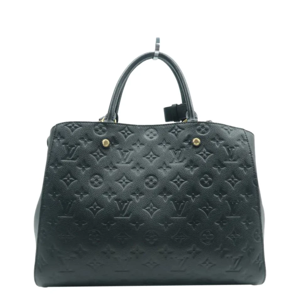 LOUIS VUITTON Montaigne GM Empreinte Leather Shoulder Bag Black - Image 2