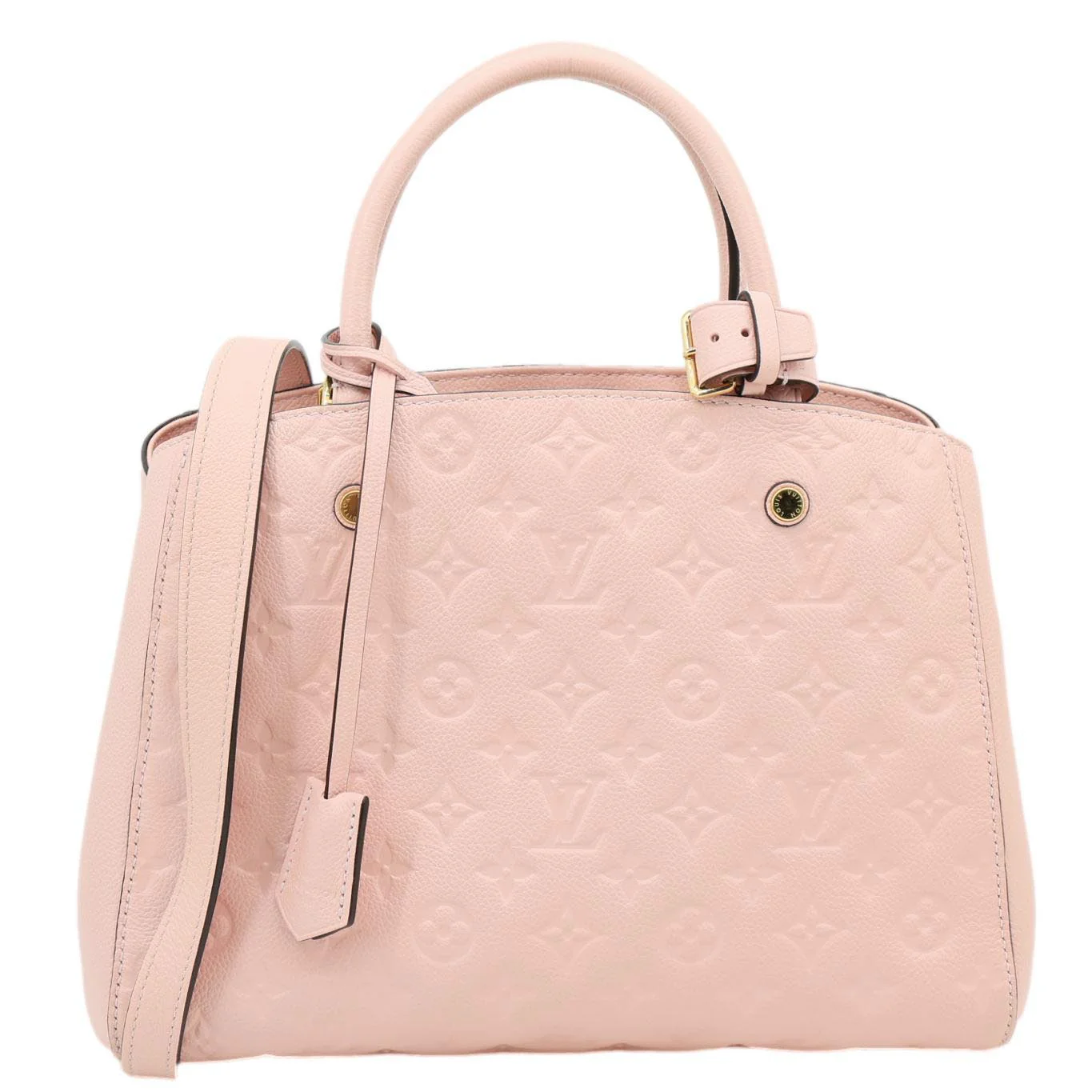 LOUIS VUITTON Montaigne MM Monogram Empreinte Shoulder Bag Pink