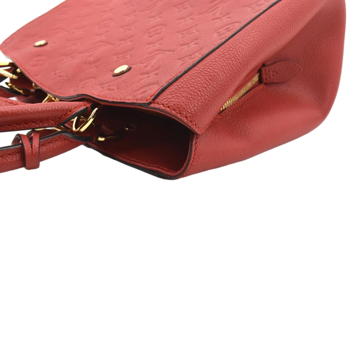 LOUIS VUITTON Montaigne MM Monogram Empreinte Shoulder Bag Red - Image 5