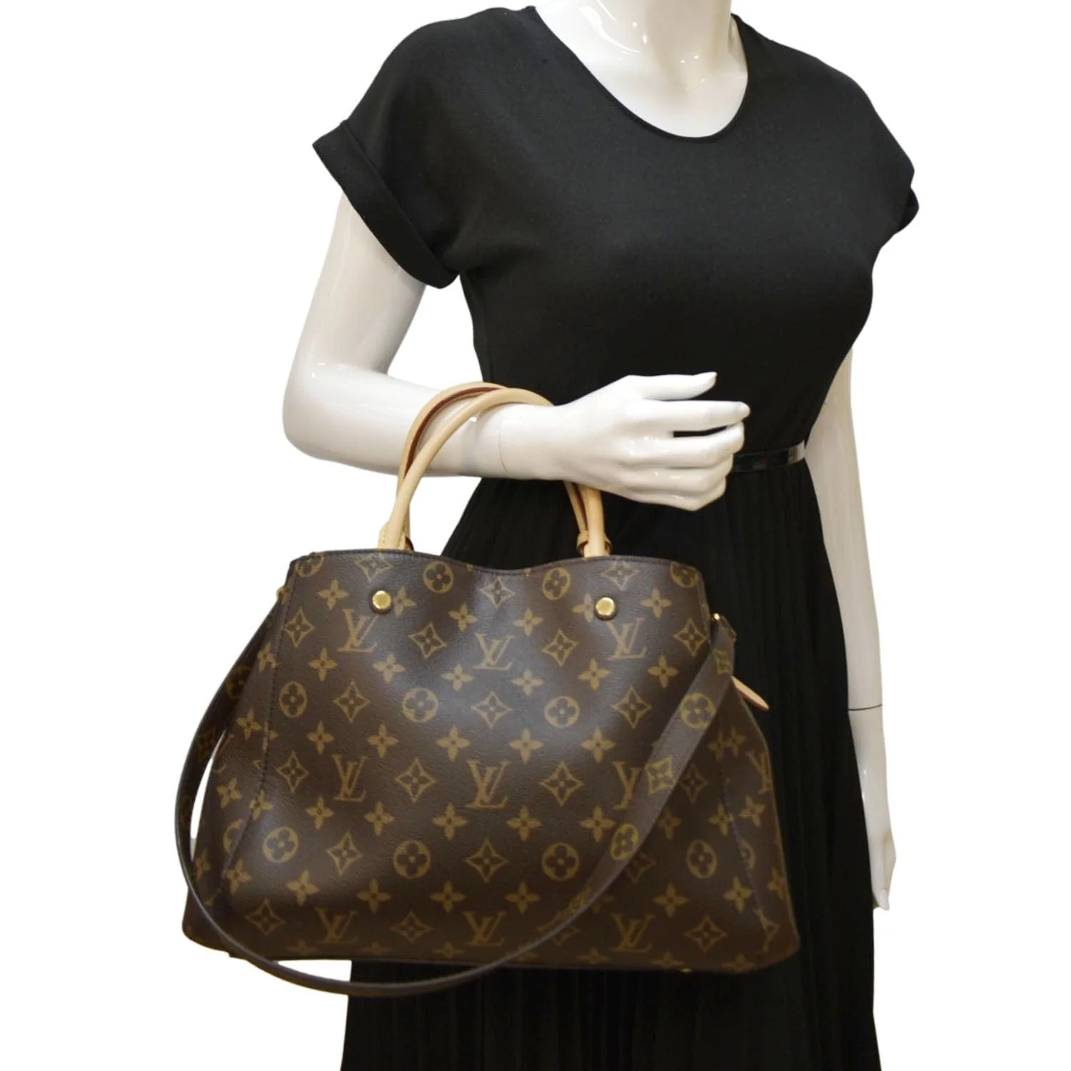 LOUIS VUITTON Montaigne MM Monogram Canvas Shoulder Bag Brown - Image 2