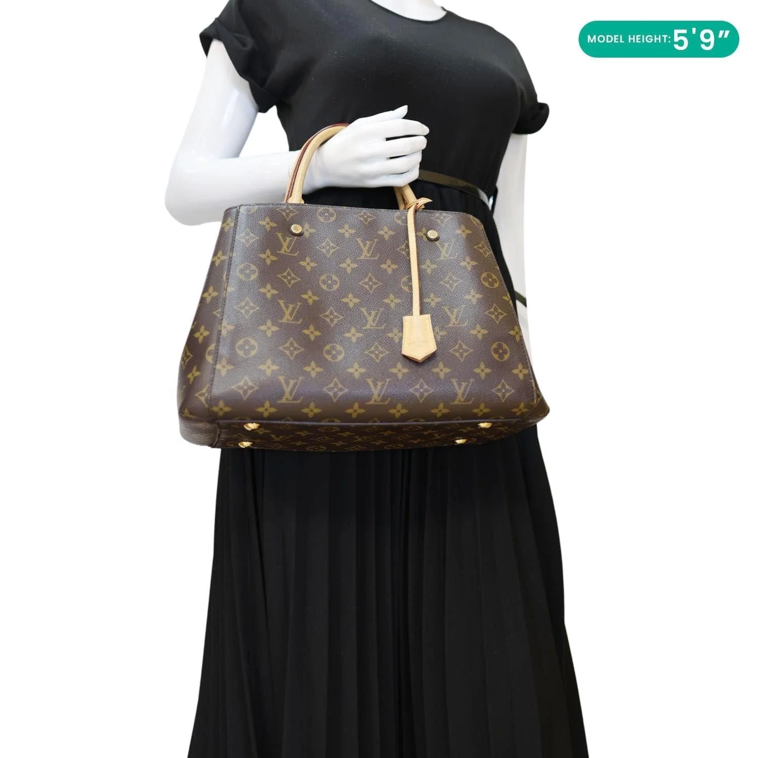 LOUIS VUITTON Montaigne MM Monogram Canvas Shoulder Bag Brown - Image 2