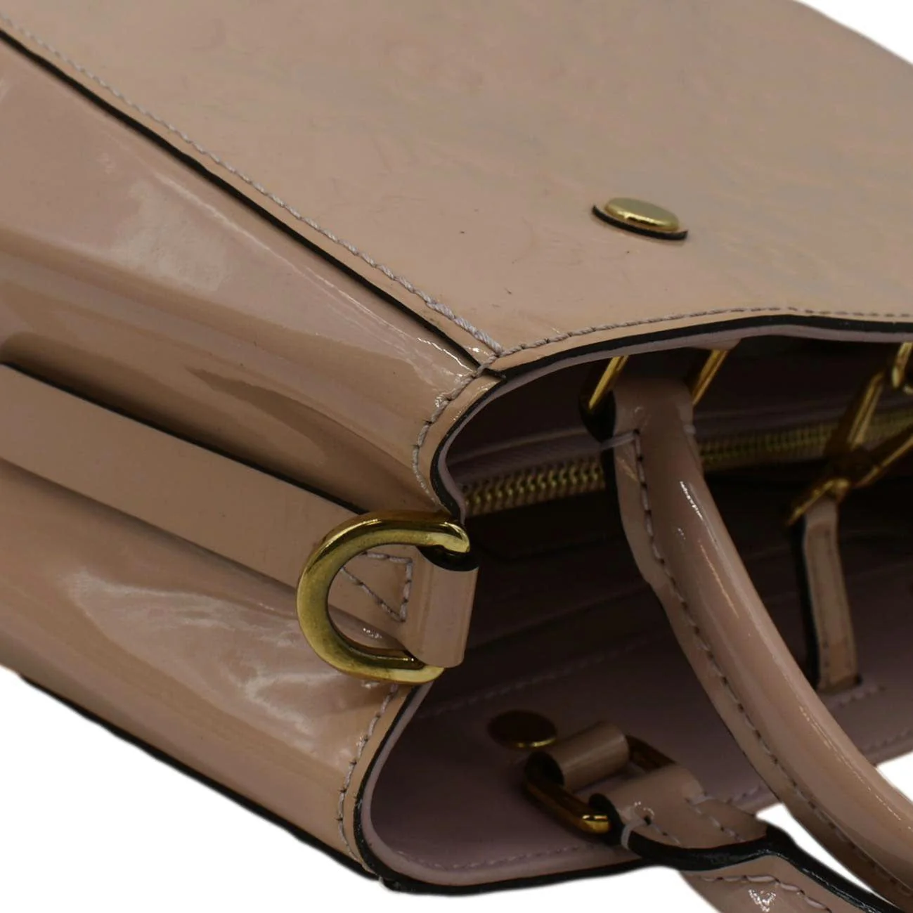 LOUIS VUITTON Montaigne BB Vernis Leather Tote Shoulder Bag Dusty Pink - Image 5