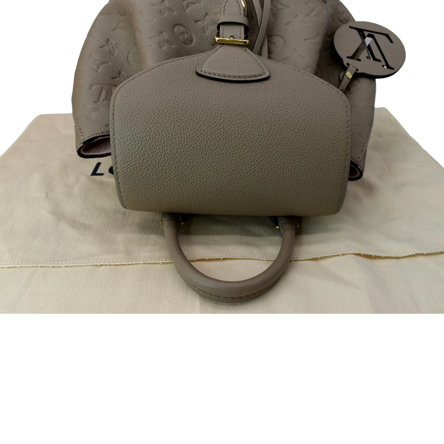 LOUIS VUITTON Montsouris Monogram Empreinte Leather Backpack Beige - Image 4