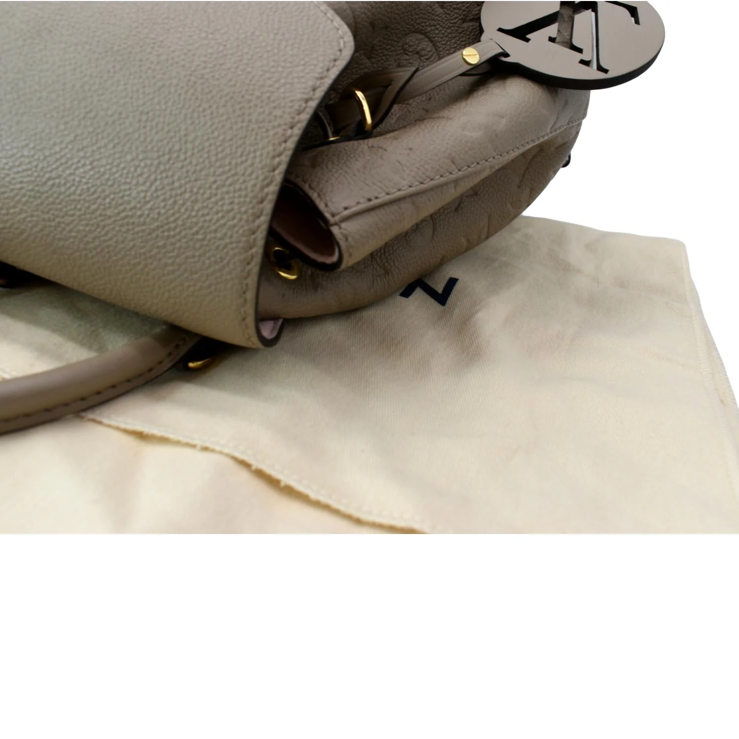 LOUIS VUITTON Montsouris Monogram Empreinte Leather Backpack Beige - Image 5