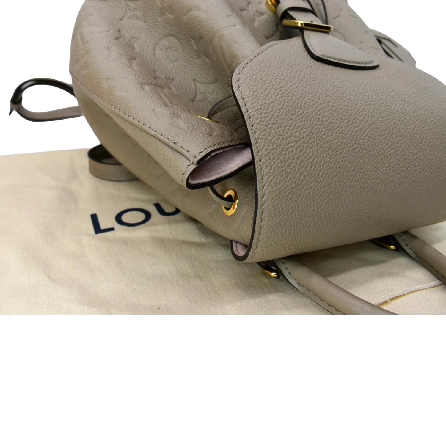 LOUIS VUITTON Montsouris Monogram Empreinte Leather Backpack Beige - Image 6