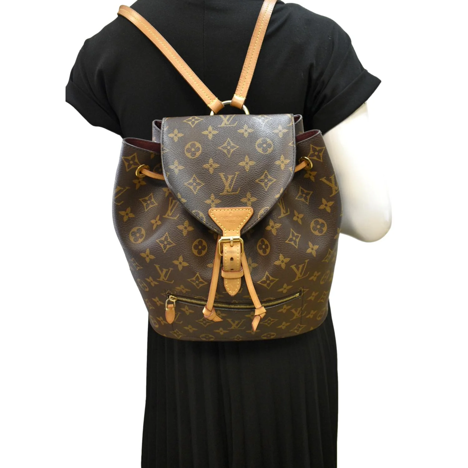 LOUIS VUITTON Montsouris NM Monogram Canvas Backpack Bag Brown - Image 2