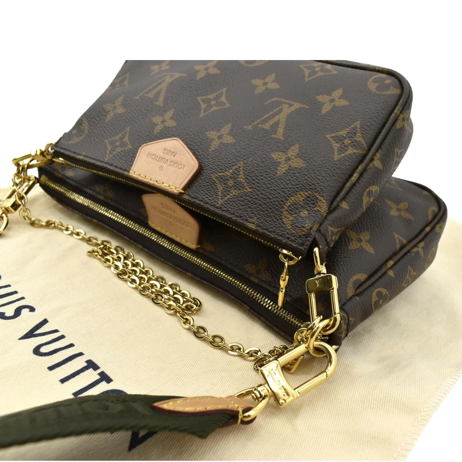 LOUIS VUITTON Multi Pochette Accessoires Monogram Canvas Shoulder Bag Khaki - Image 6