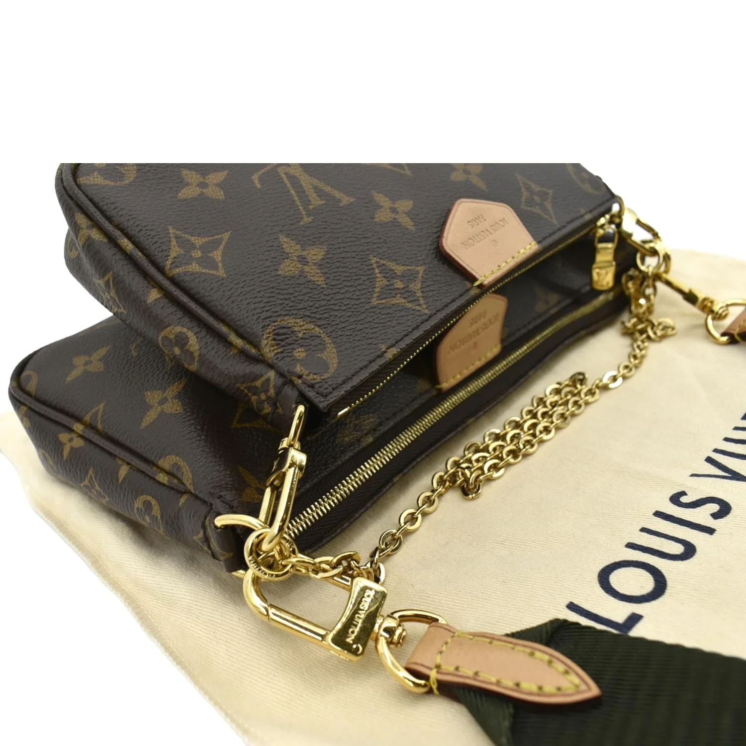 LOUIS VUITTON Multi Pochette Accessoires Monogram Canvas Shoulder Bag Khaki - Image 7