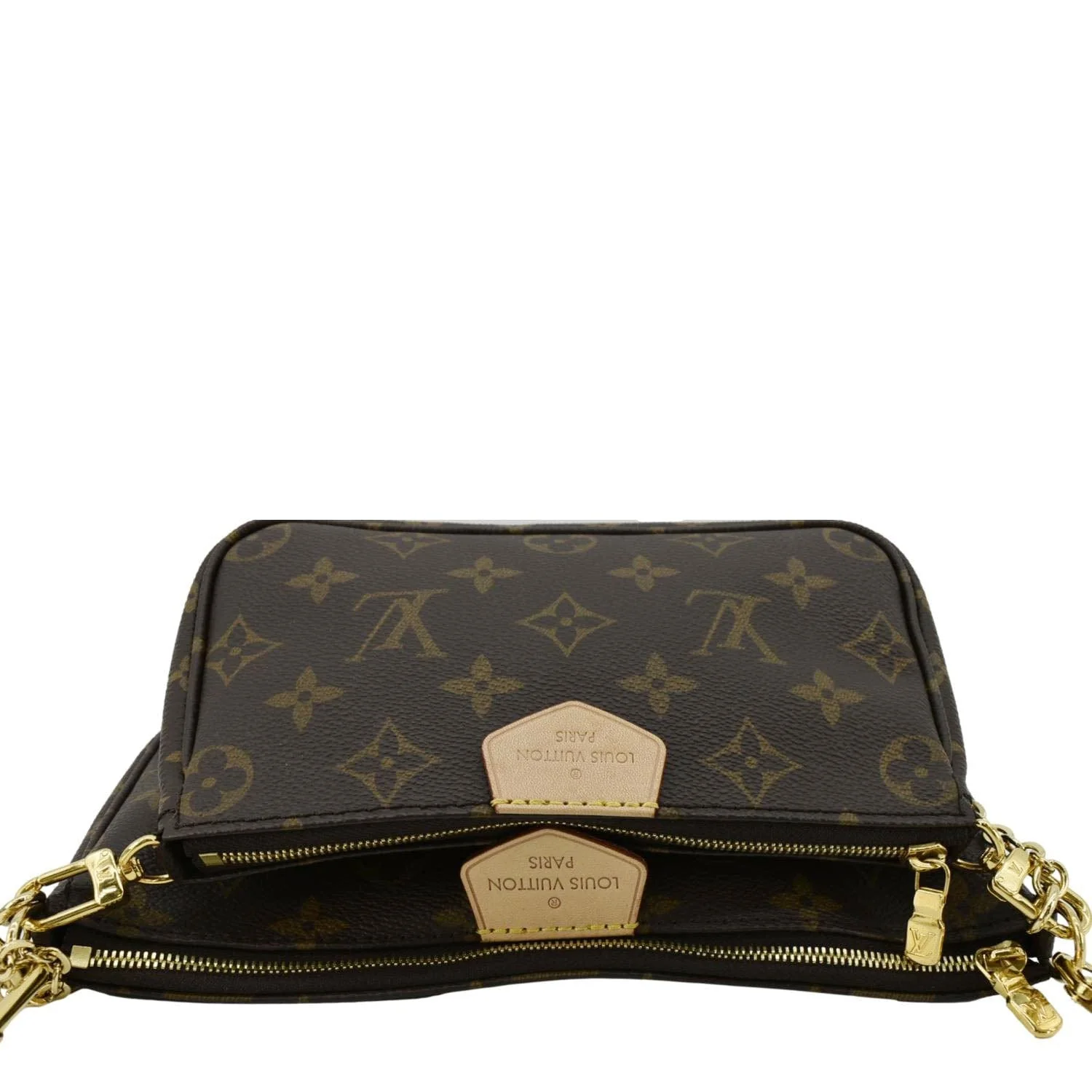 LOUIS VUITTON Multi Pochette Accessoires Monogram Canvas Crossbody Bag Brown - Image 3