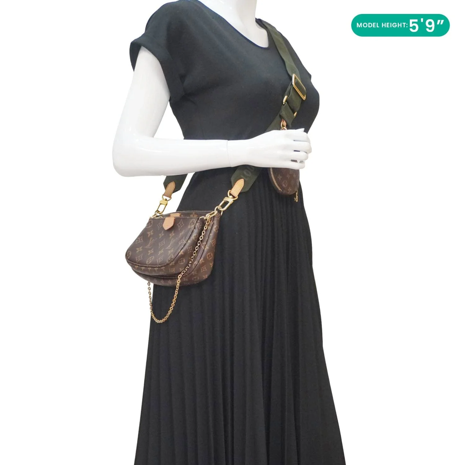 LOUIS VUITTON Multi Pochette Accessoires Monogram Canvas Crossbody Bag Brown - Image 2