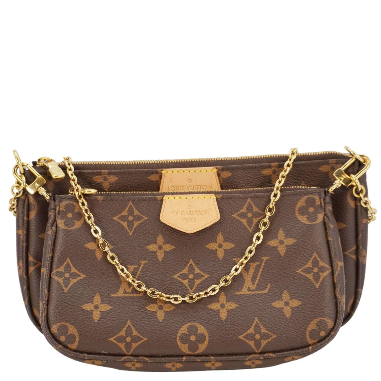 LOUIS VUITTON Multi Pochette Accessoires Monogram Canvas Crossbody Bag Brown - Image 4