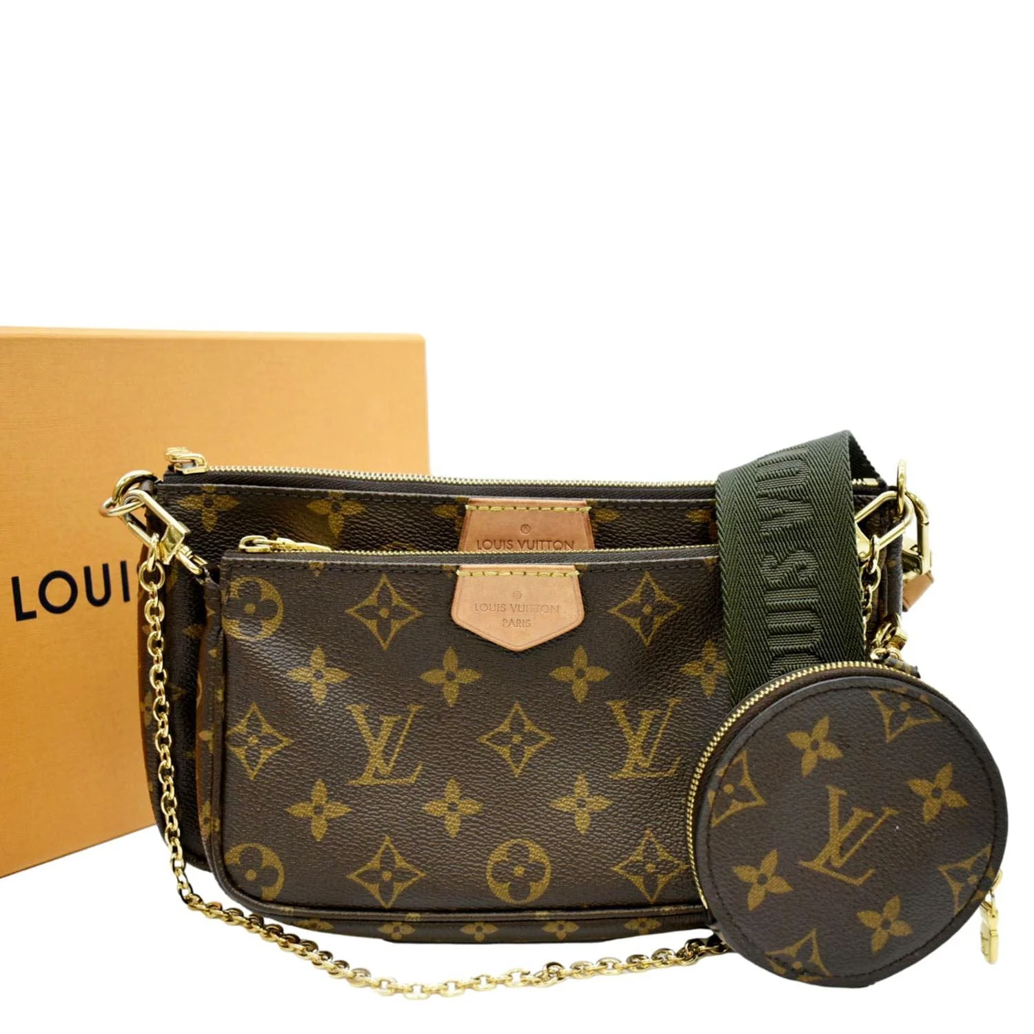 LOUIS VUITTON Multi Pochette Accessoires Monogram Canvas Shoulder Bag Brown - Image 3