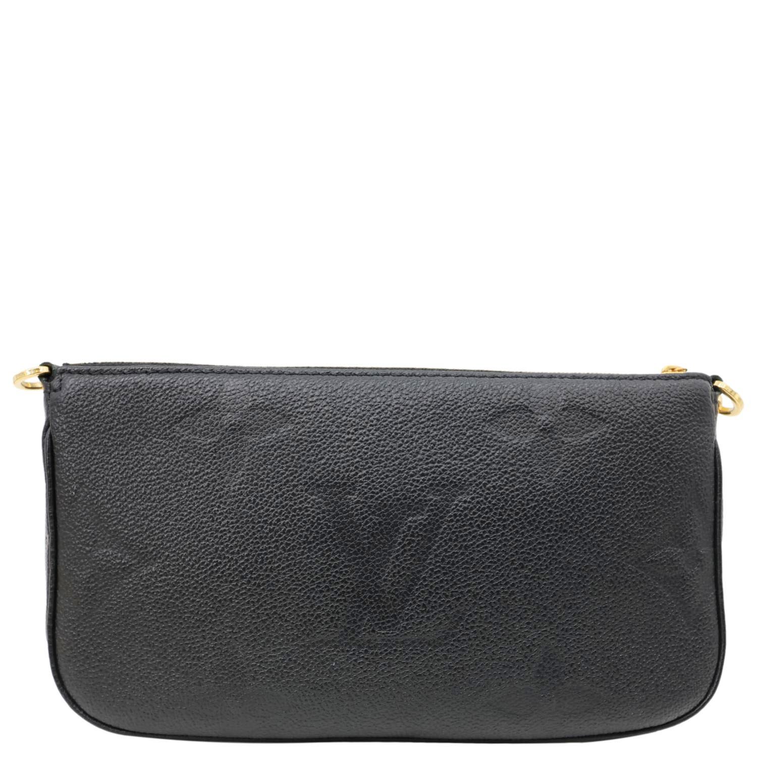 LOUIS VUITTON Multi Pochette Accessoires Monogram Empreinte Leather Crossbody Bag Black - Image 4