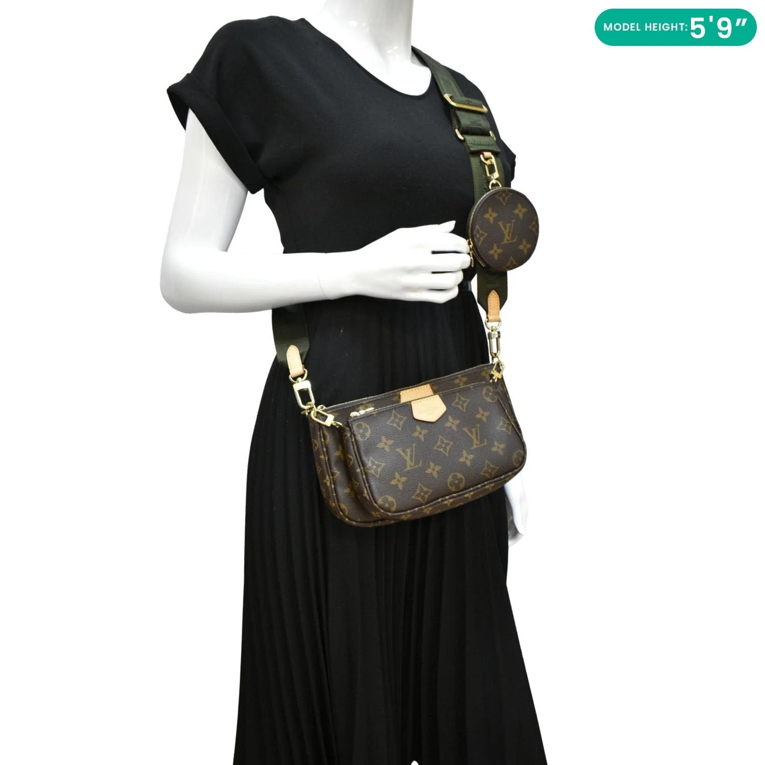 LOUIS VUITTON Multi Pochette Accessoires Monogram Canvas Crossbody Bag Brown - Image 2