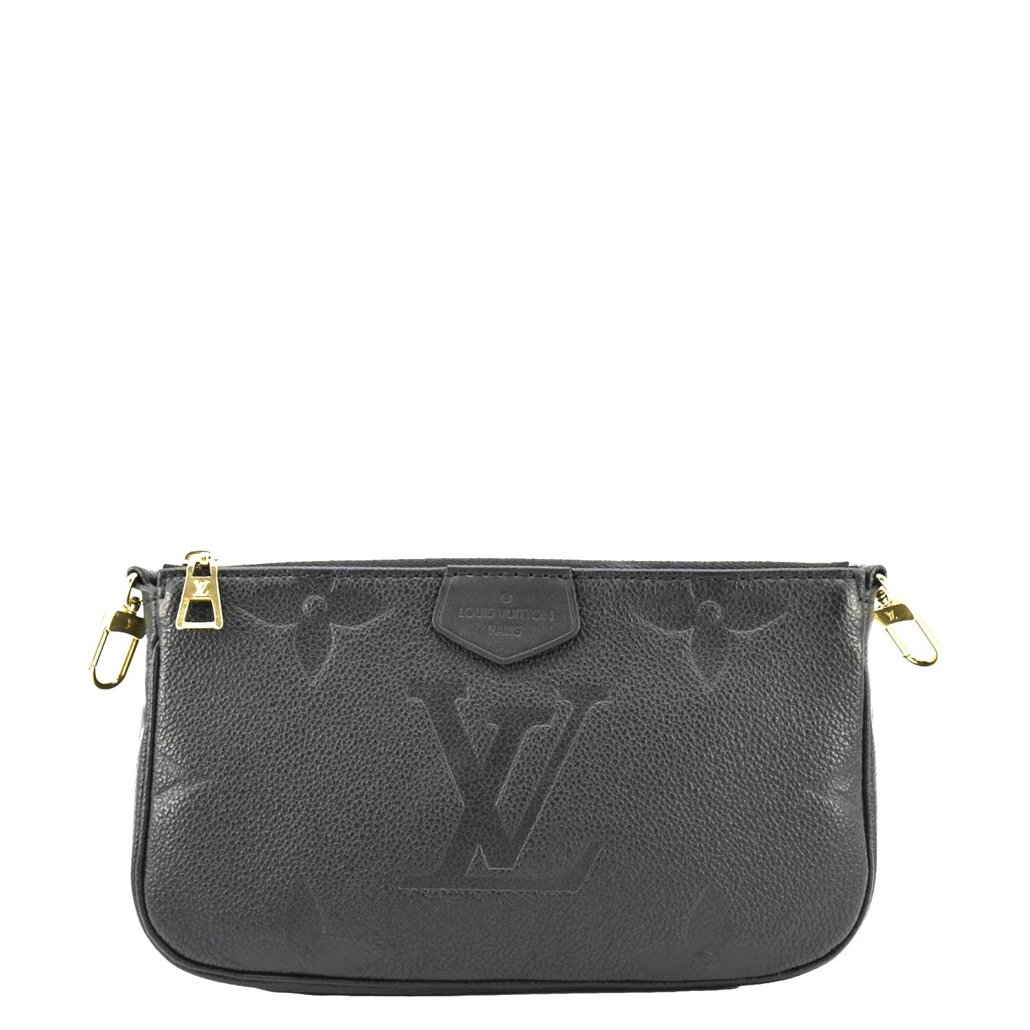 LOUIS VUITTON Multi Pochette Accessoires Monogram Empreinte Leather Crossbody Bag Black - Image 4