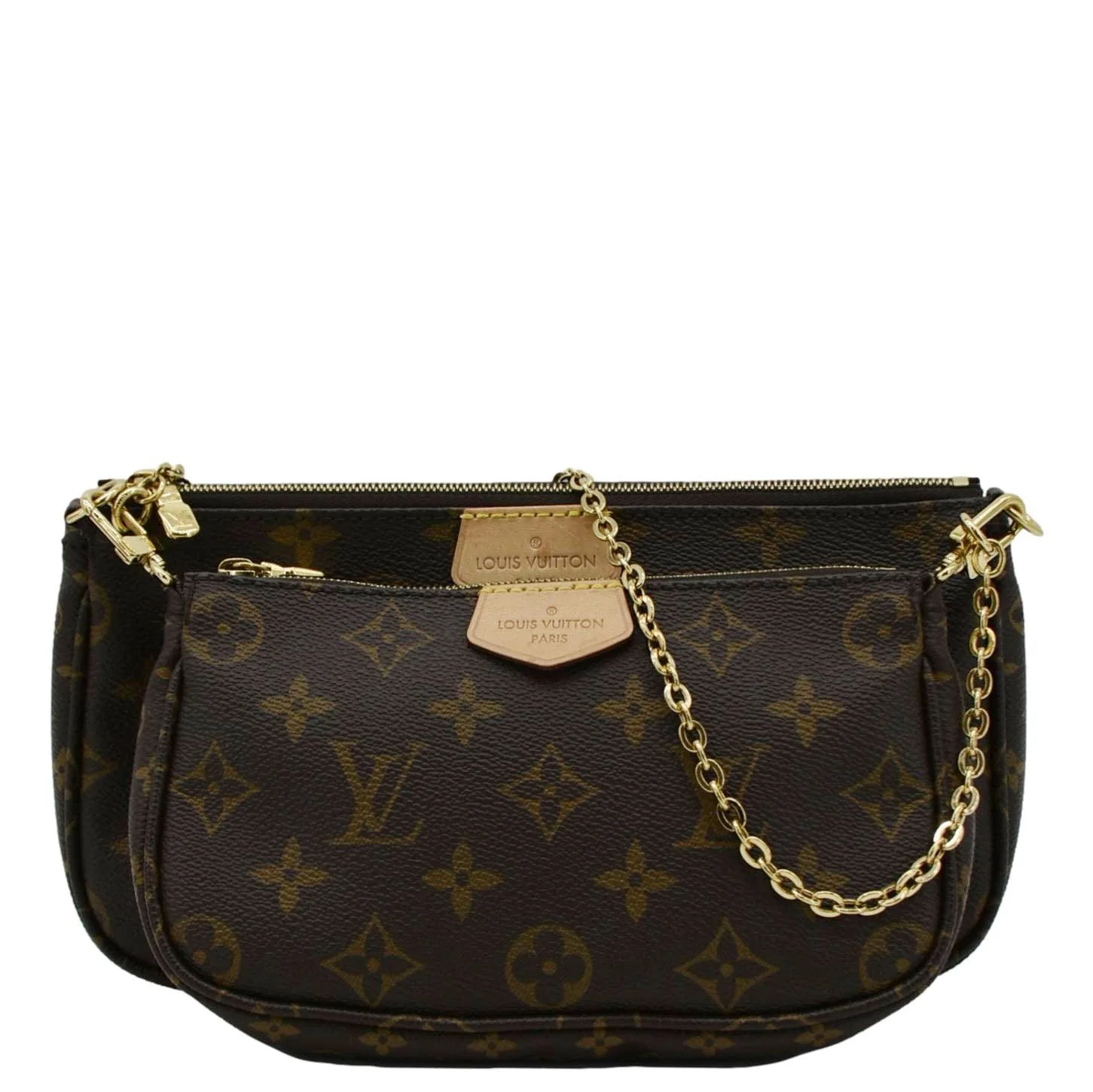 LOUIS VUITTON Multi Pochette Accessoires Monogram Canvas Crossbody Bag Pink - Image 3