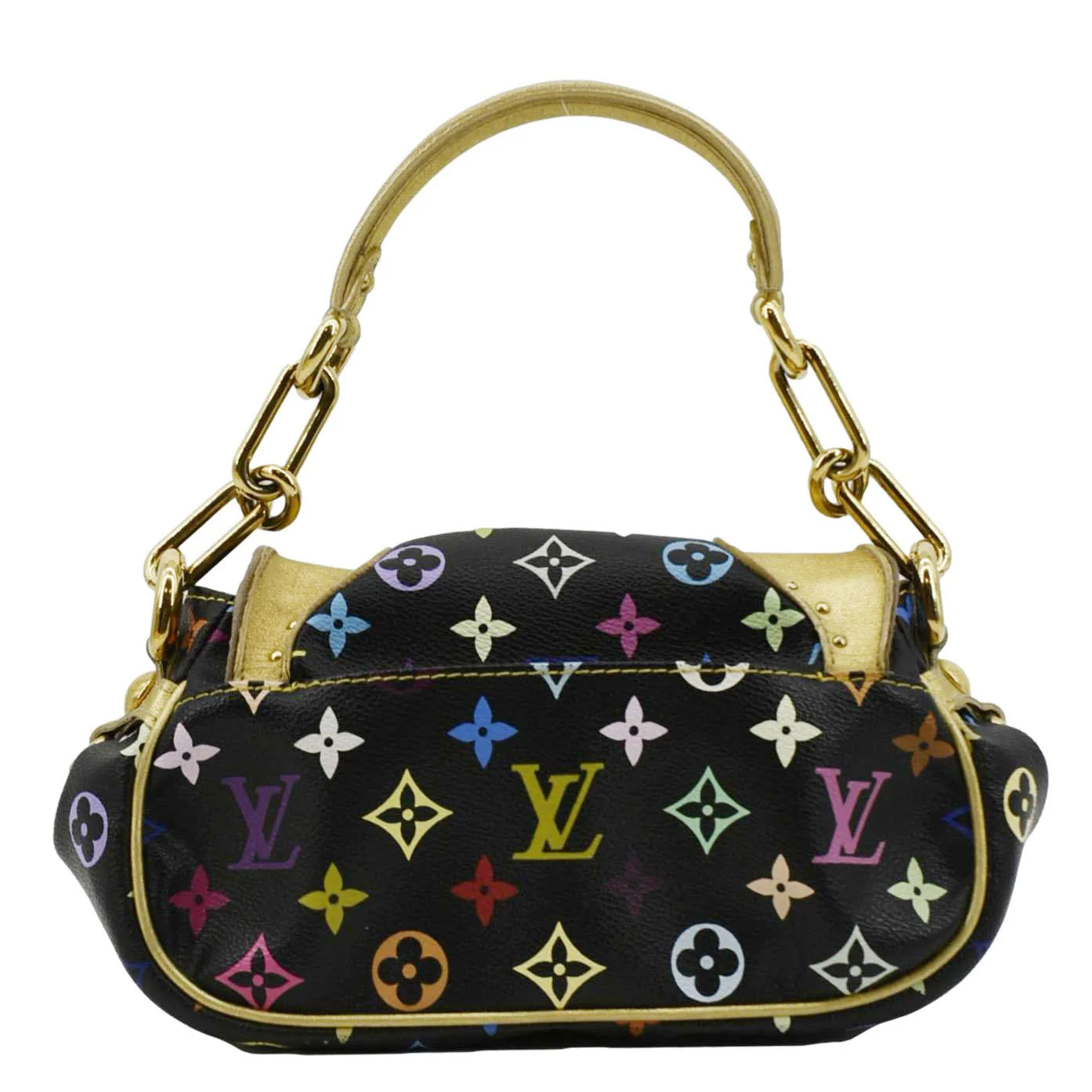 LOUIS VUITTON Marilyn Multicolor Monogram Canvas Satchel Bag Black - Image 4