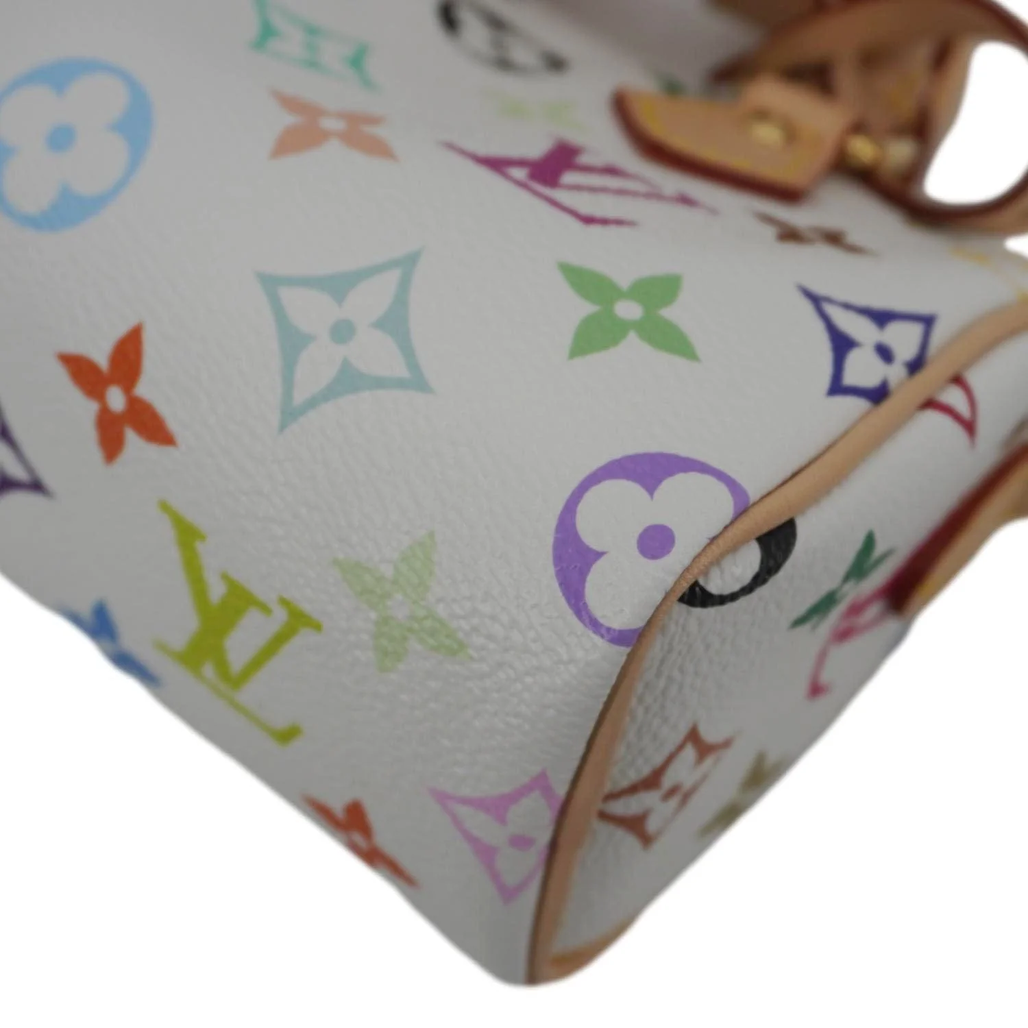 LOUIS VUITTON Nano Speedy Murakami Monogram Multicolor Canvas Shoulder Bag White - Image 11