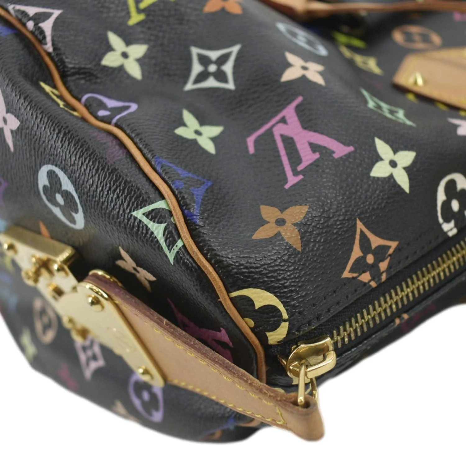 LOUIS VUITTON Speedy 40 Monogram Multicolor Satchel Bag Black - Image 5