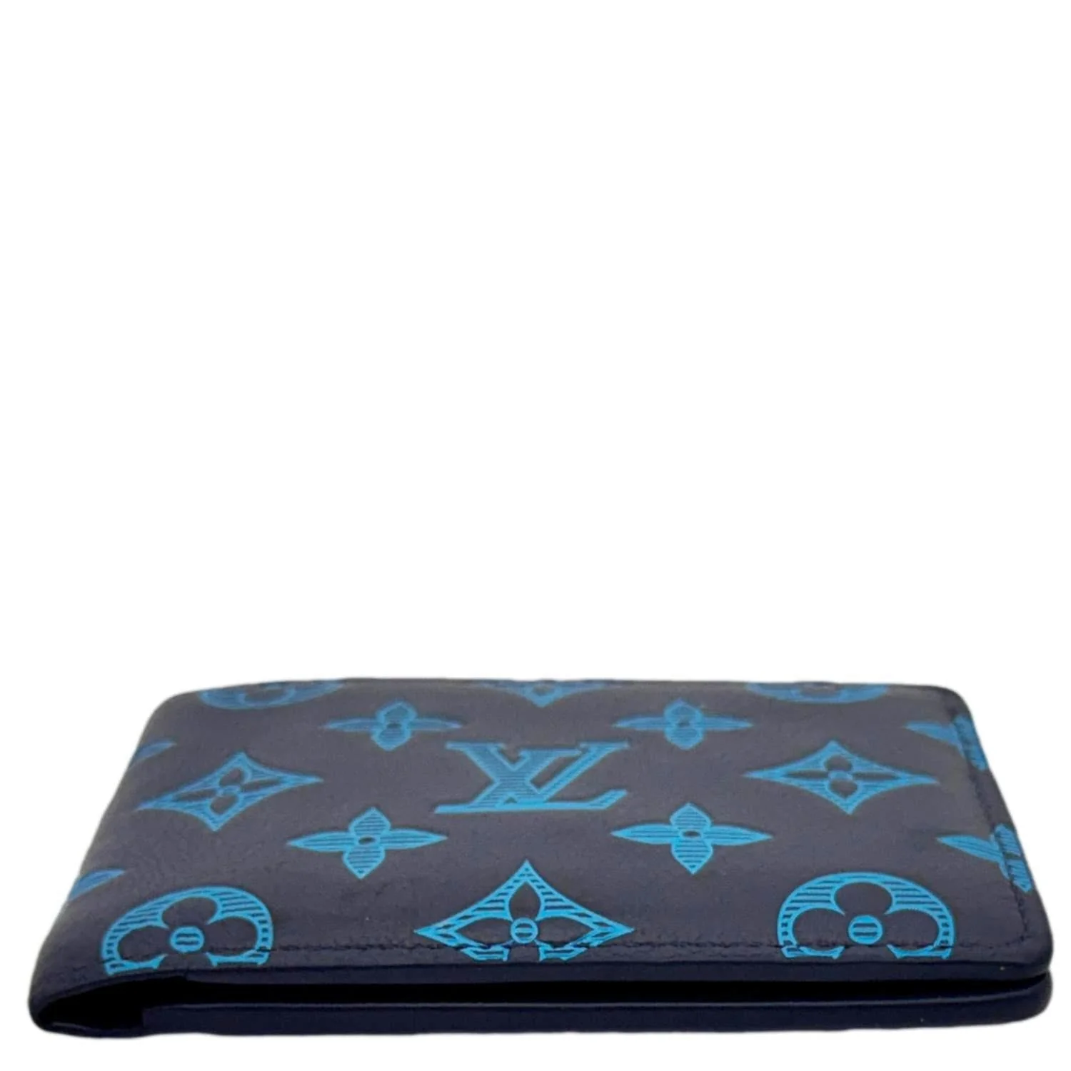 LOUIS VUITTON Multiple Bi-fold Monogram Shadow Wallet Blue - Image 10