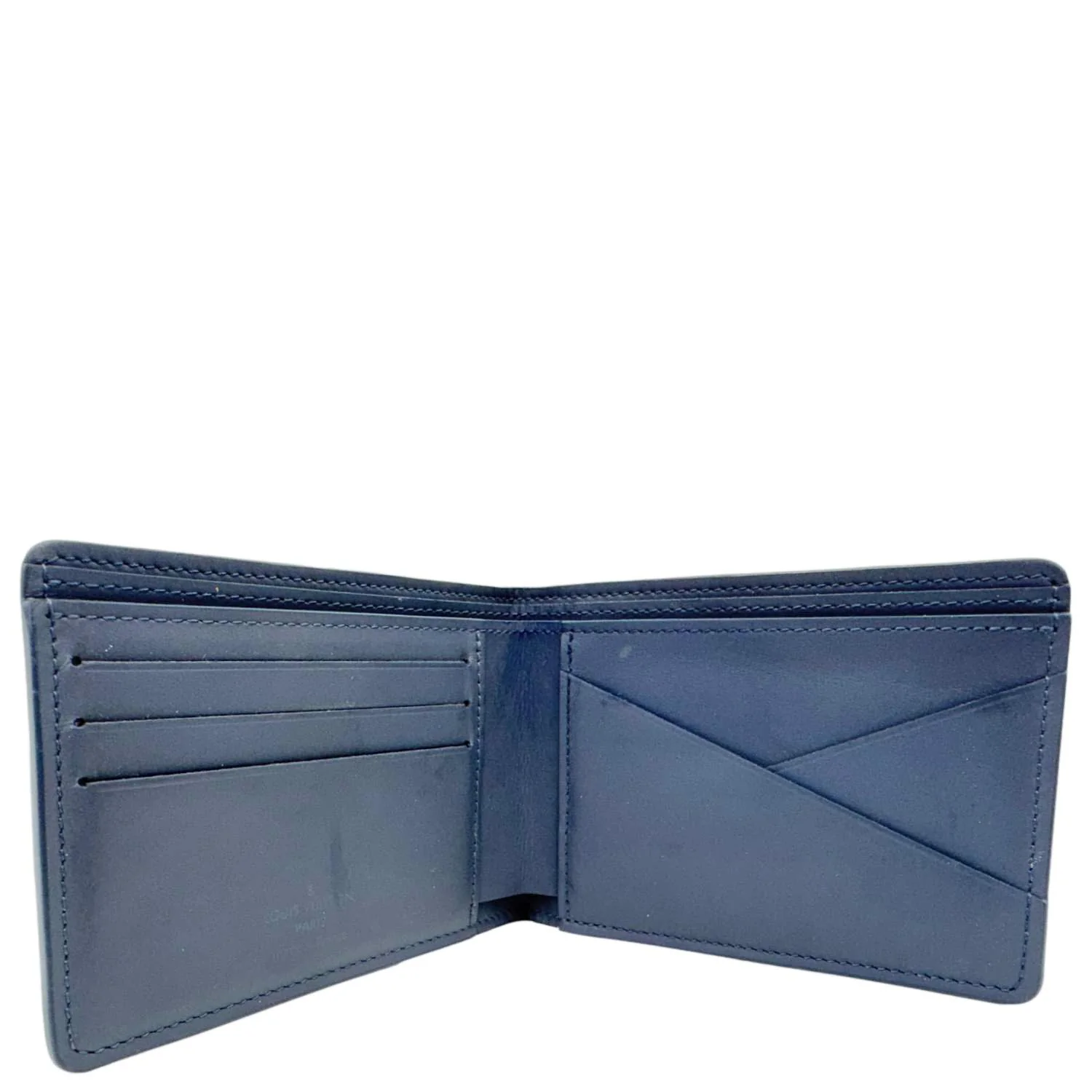 LOUIS VUITTON Multiple Bi-fold Monogram Shadow Wallet Blue - Image 11
