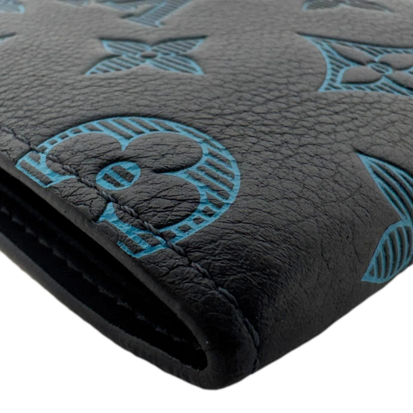 LOUIS VUITTON Multiple Bi-fold Monogram Shadow Wallet Blue - Image 8