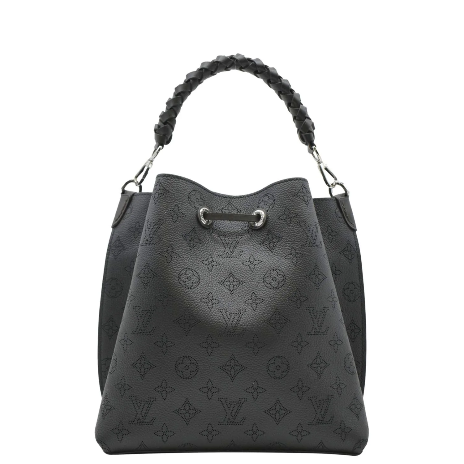 LOUIS VUITTON Muria Mahina Perforated Leather Shoulder Bag Black - Image 4