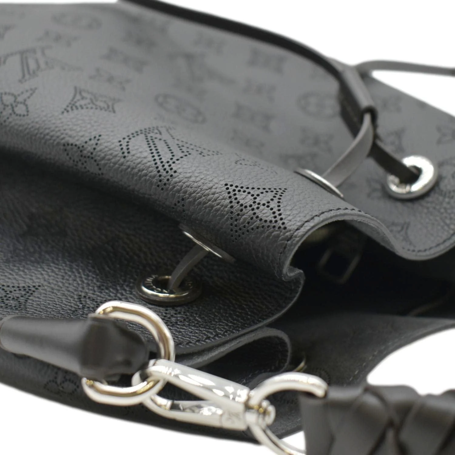 LOUIS VUITTON Muria Mahina Perforated Leather Shoulder Bag Black - Image 5