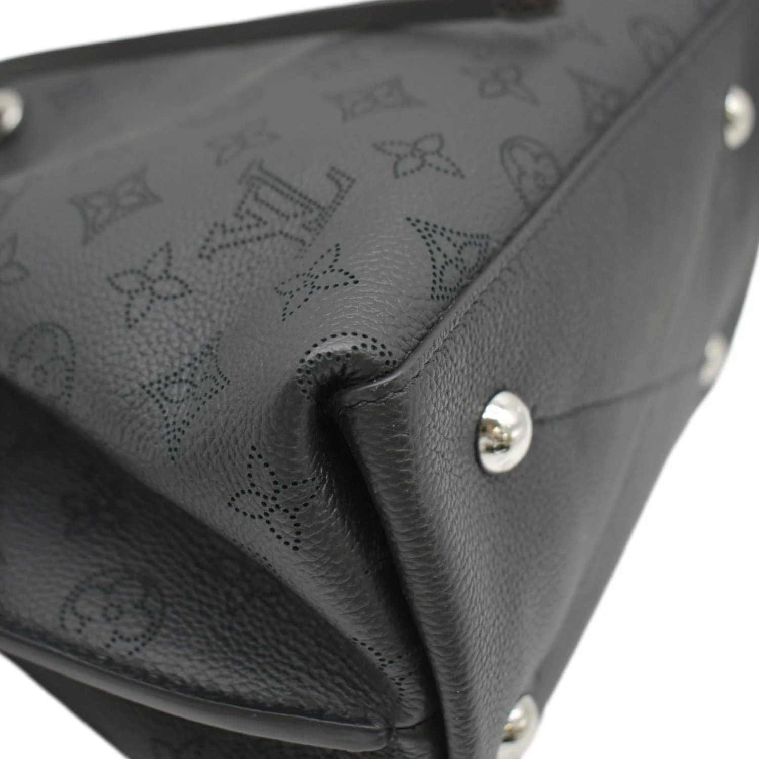 LOUIS VUITTON Muria Mahina Perforated Leather Shoulder Bag Black - Image 9