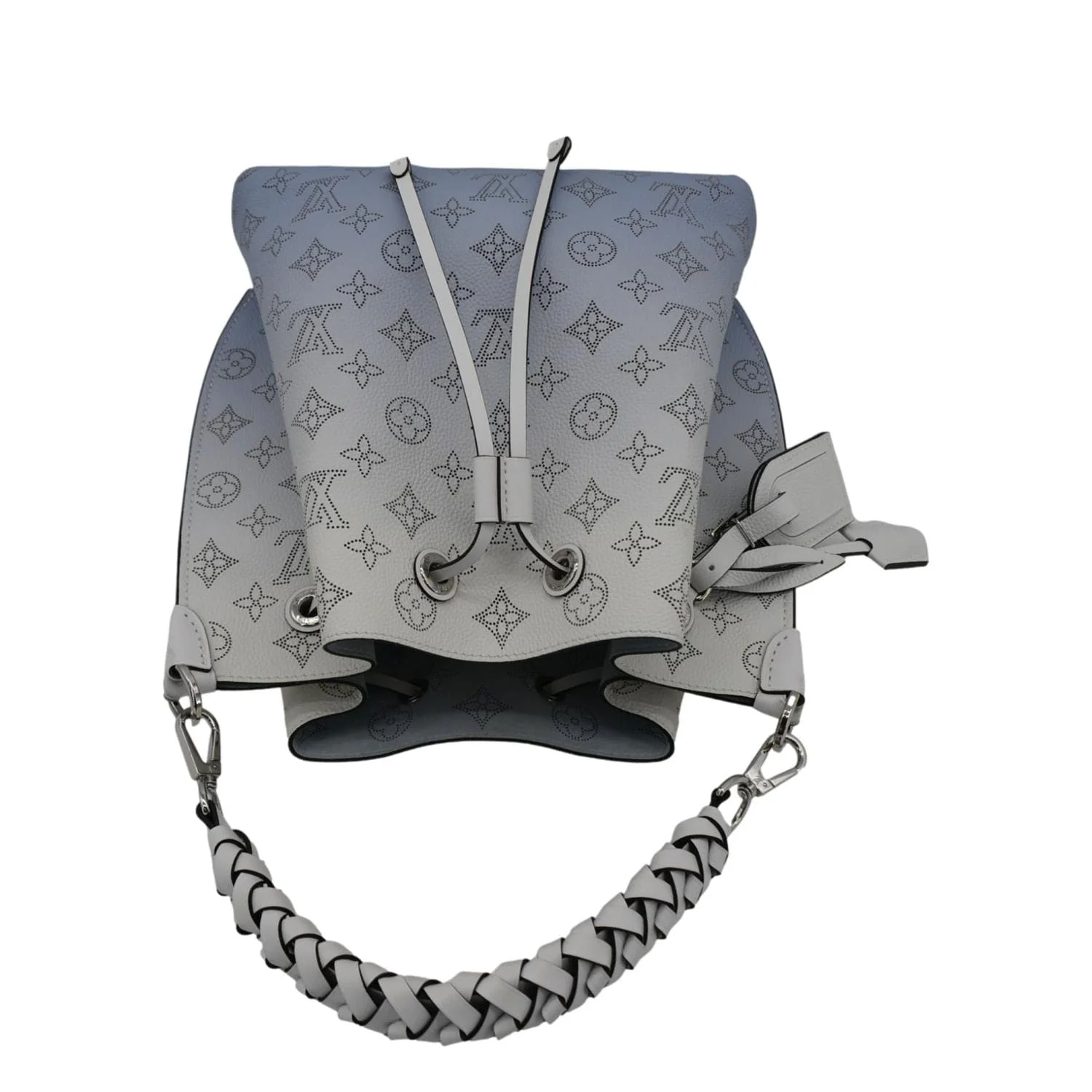 LOUIS VUITTON Muria Mahina Perforated Leather Shoulder Bag Light Blue - Image 5