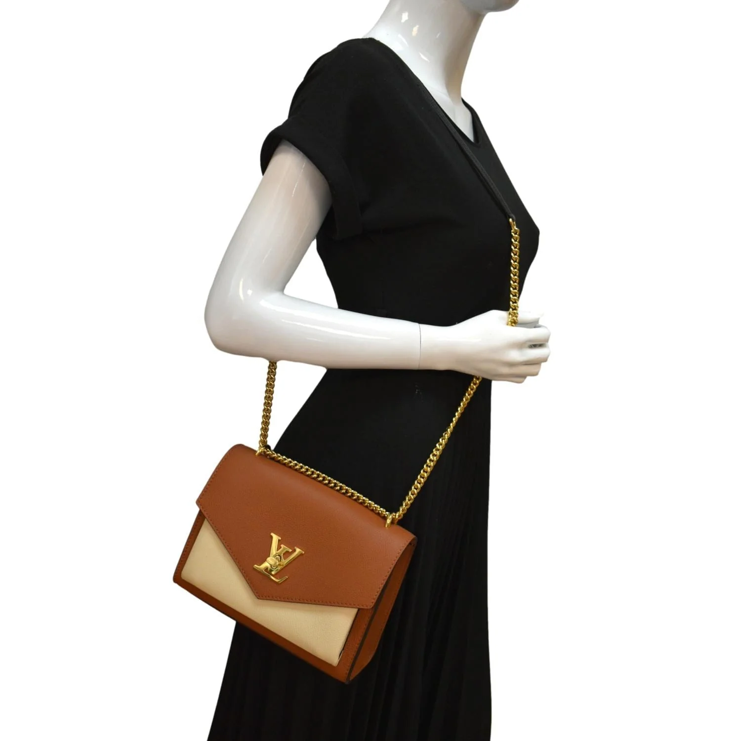 LOUIS VUITTON My Lockme Chain Leather Shoulder Bag Chataigne - Image 2