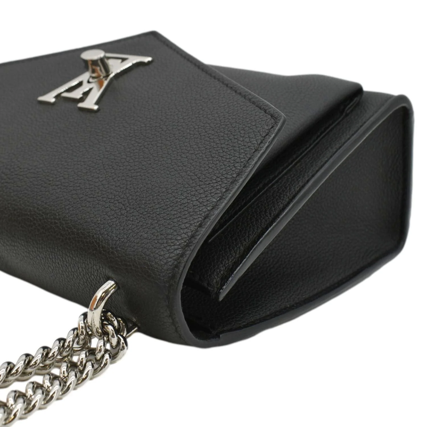LOUIS VUITTON Mylockme BB Leather Chain Shoulder Bag Black - Image 6