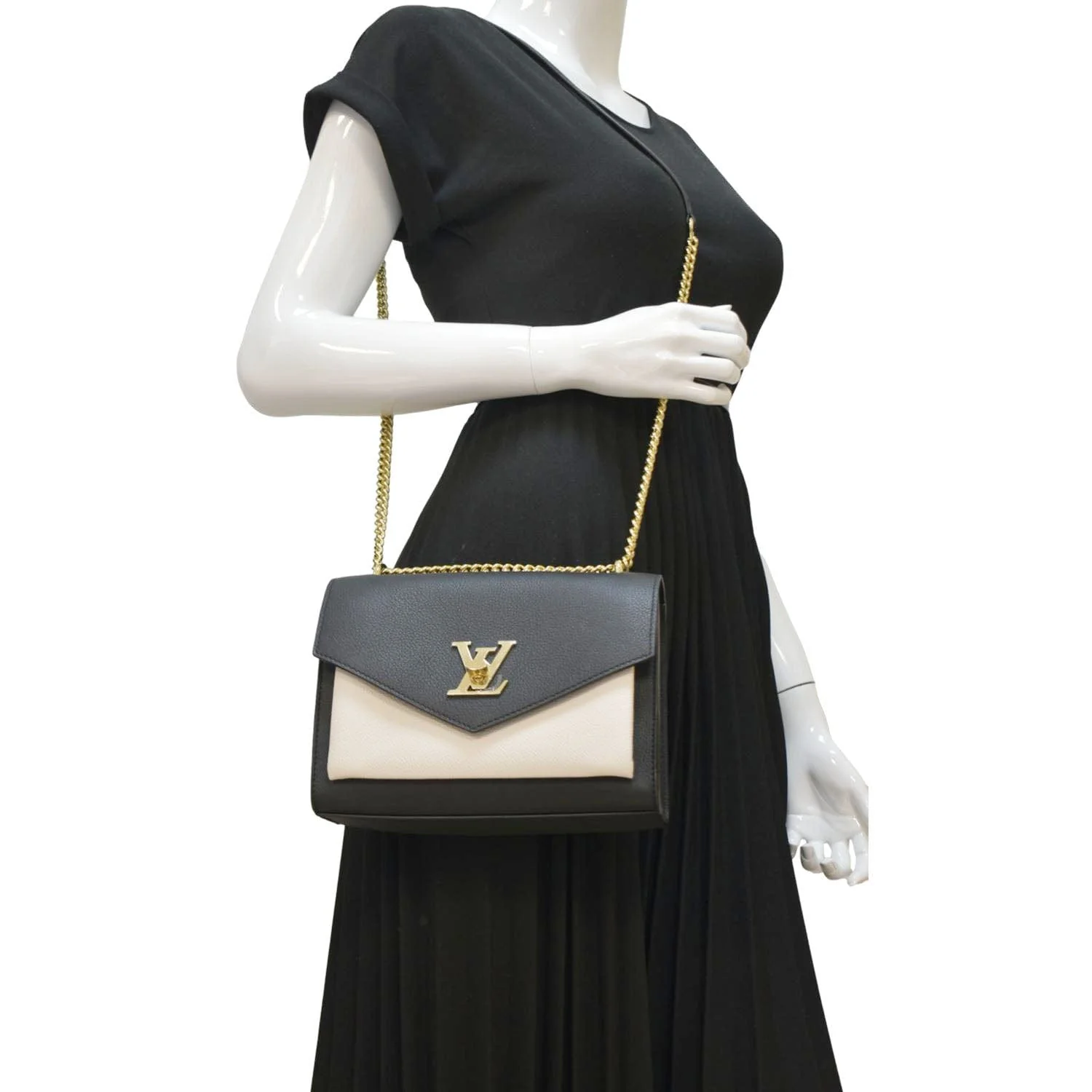 LOUIS VUITTON Mylockme Calf Leather Chain Shoulder Bag Creme - Image 2