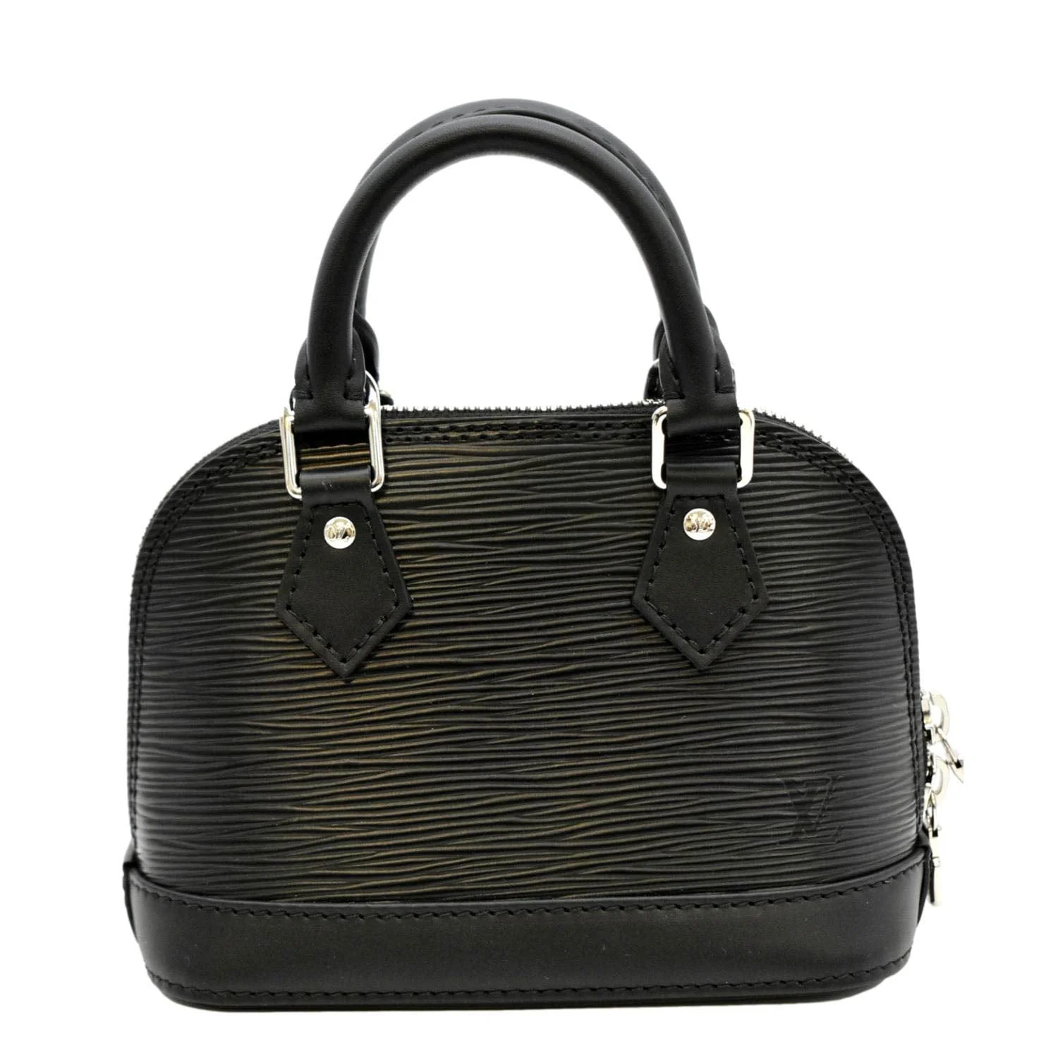 LOUIS VUITTON Nano Alma Epi Leather Top Handle Shoulder Bag Black - Image 4