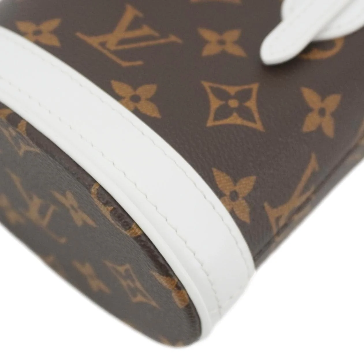 LOUIS VUITTON  Nano Bucket Monogram Canvas Crossbody Bag White - Image 9