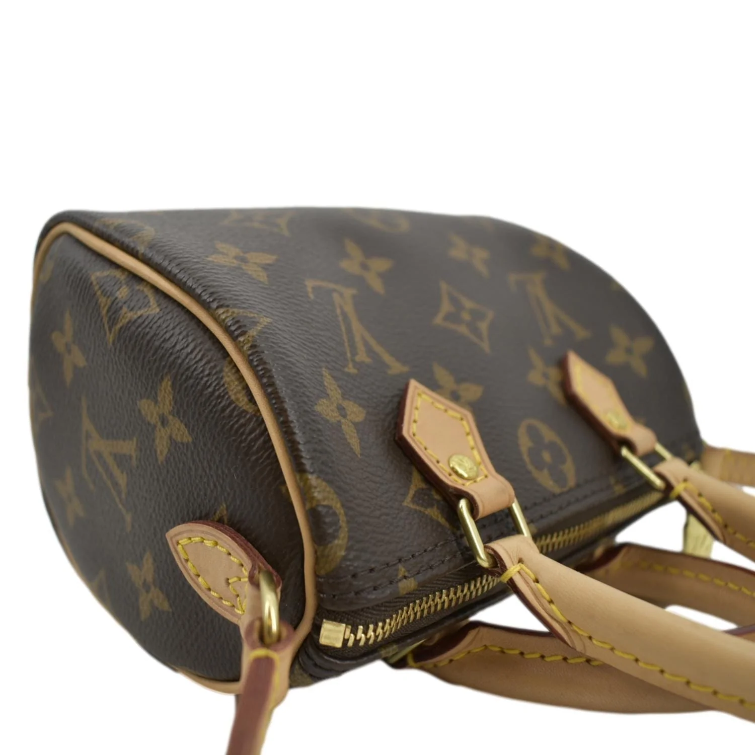 LOUIS VUITTON Nano Speedy Monogram Canvas Crossbody Bag Brown - Image 6
