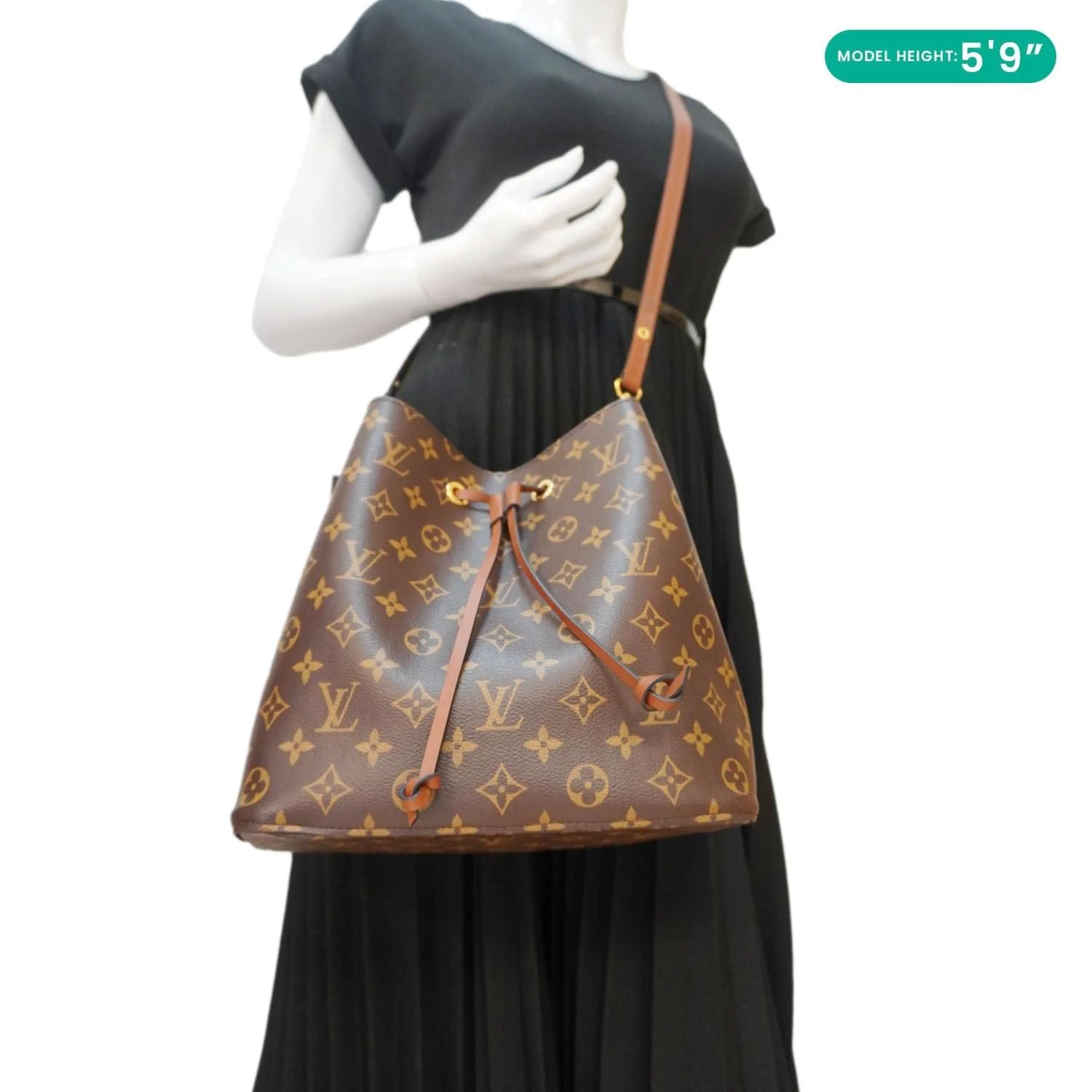 LOUIS VUITTON Neonoe MM Monogram Canvas Shoulder Bag Brown - Image 2