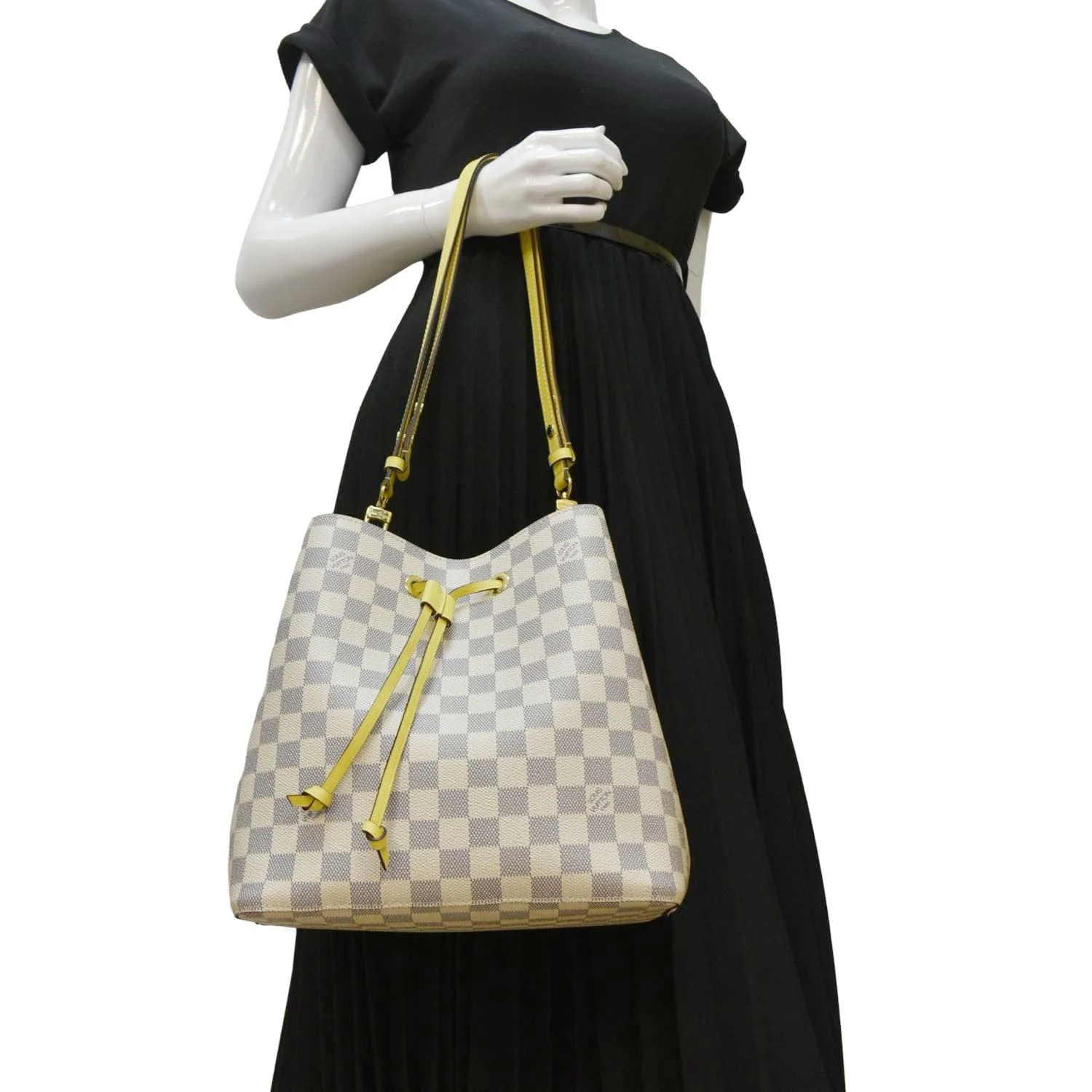 LOUIS VUITTON Neonoe MM Damier Azur Shoulder Bag Pineapple - Image 2