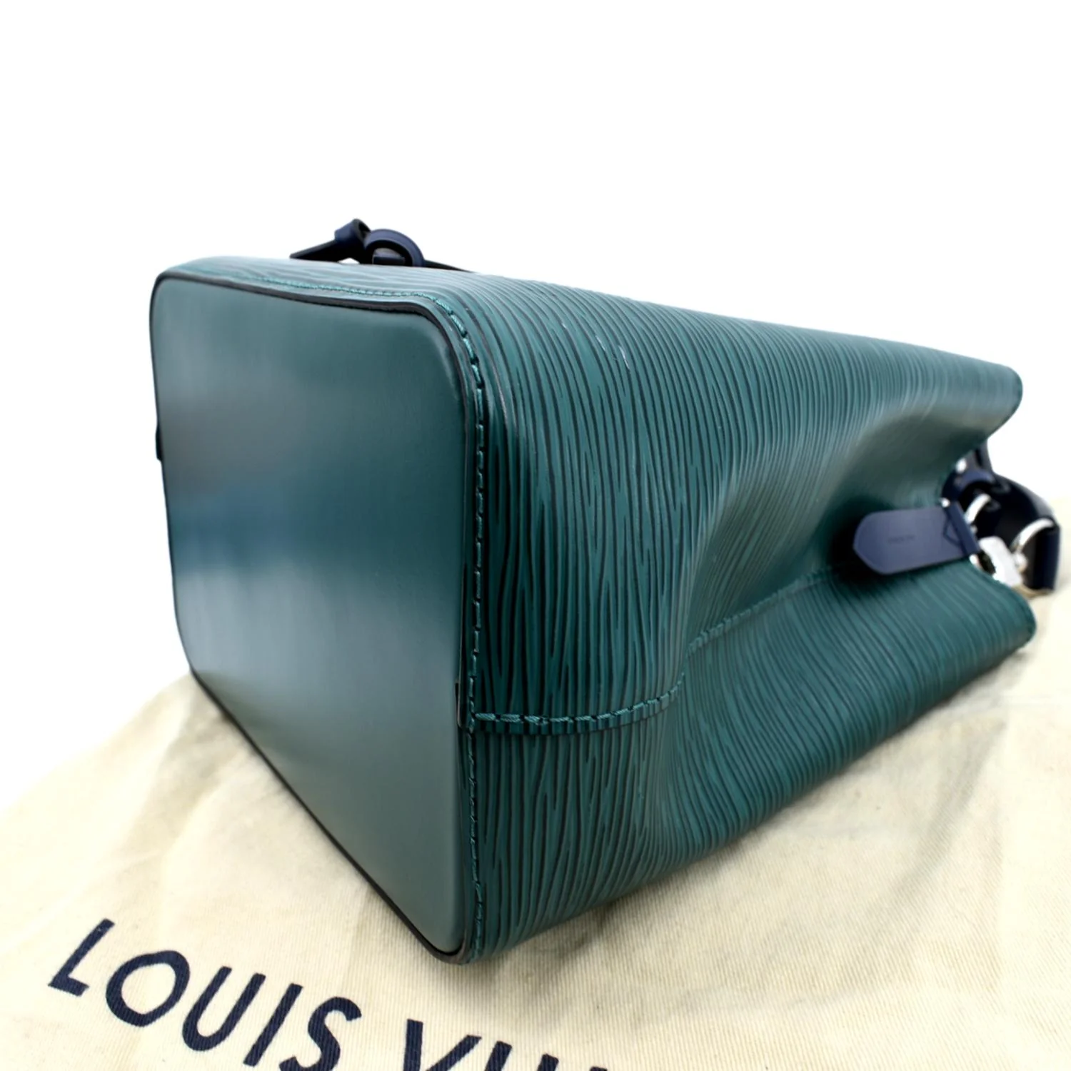 LOUIS VUITTON NeoNoe BB Epi Leather Shoulder Bag Emerald Green Indigo - Image 8