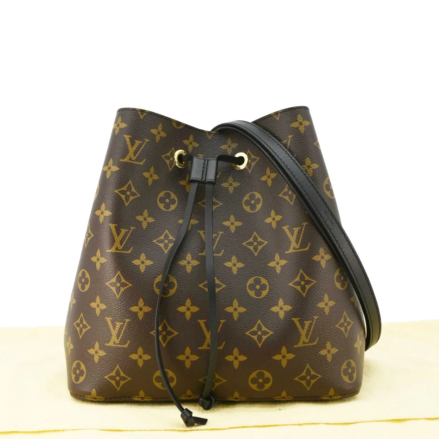 LOUIS VUITTON Neonoe MM Monogram Canvas Shoulder Bag Black - Image 3
