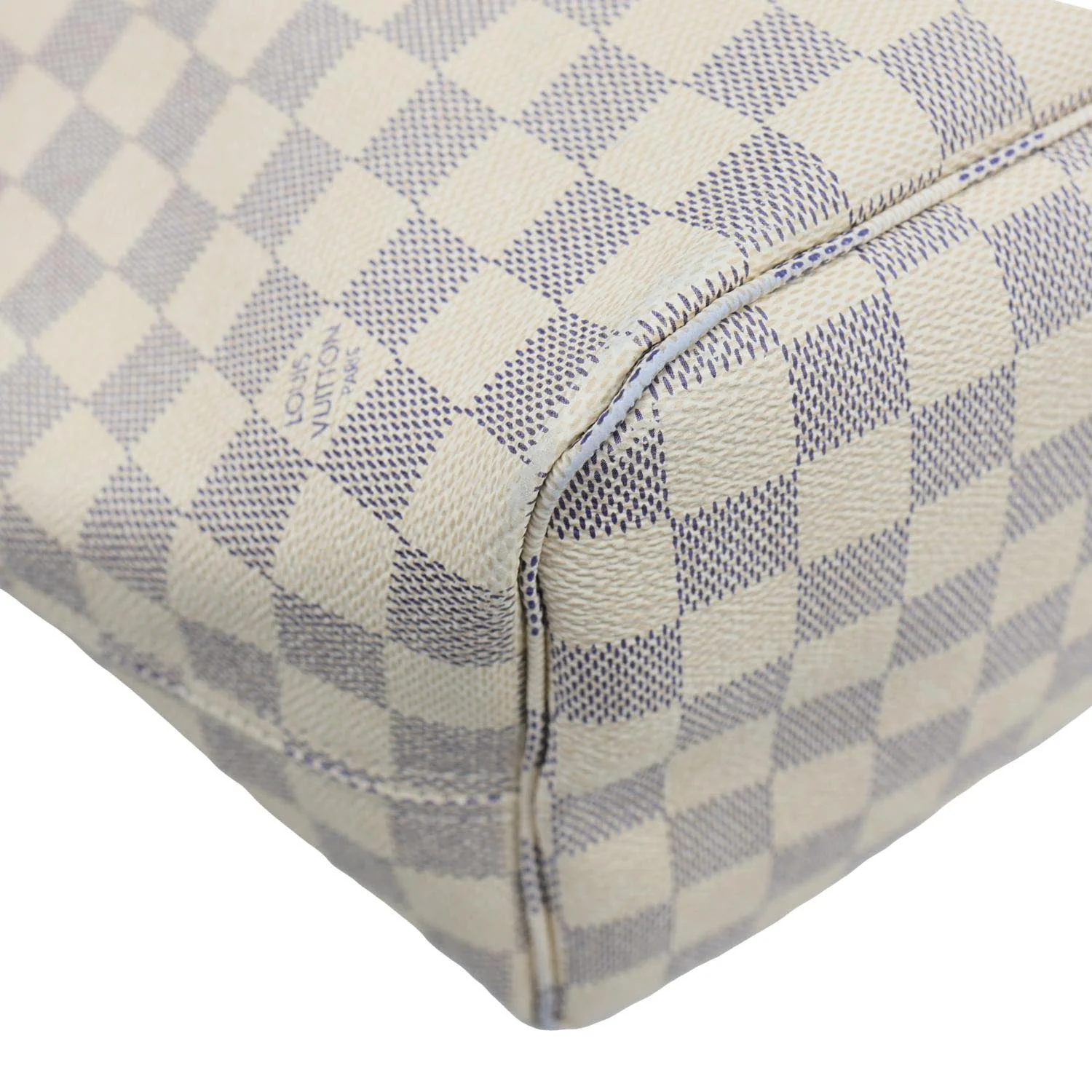 LOUIS VUITTON Neverfull MM Damier Azur Tote Shoulder Bag Rose Ballerine - Image 7