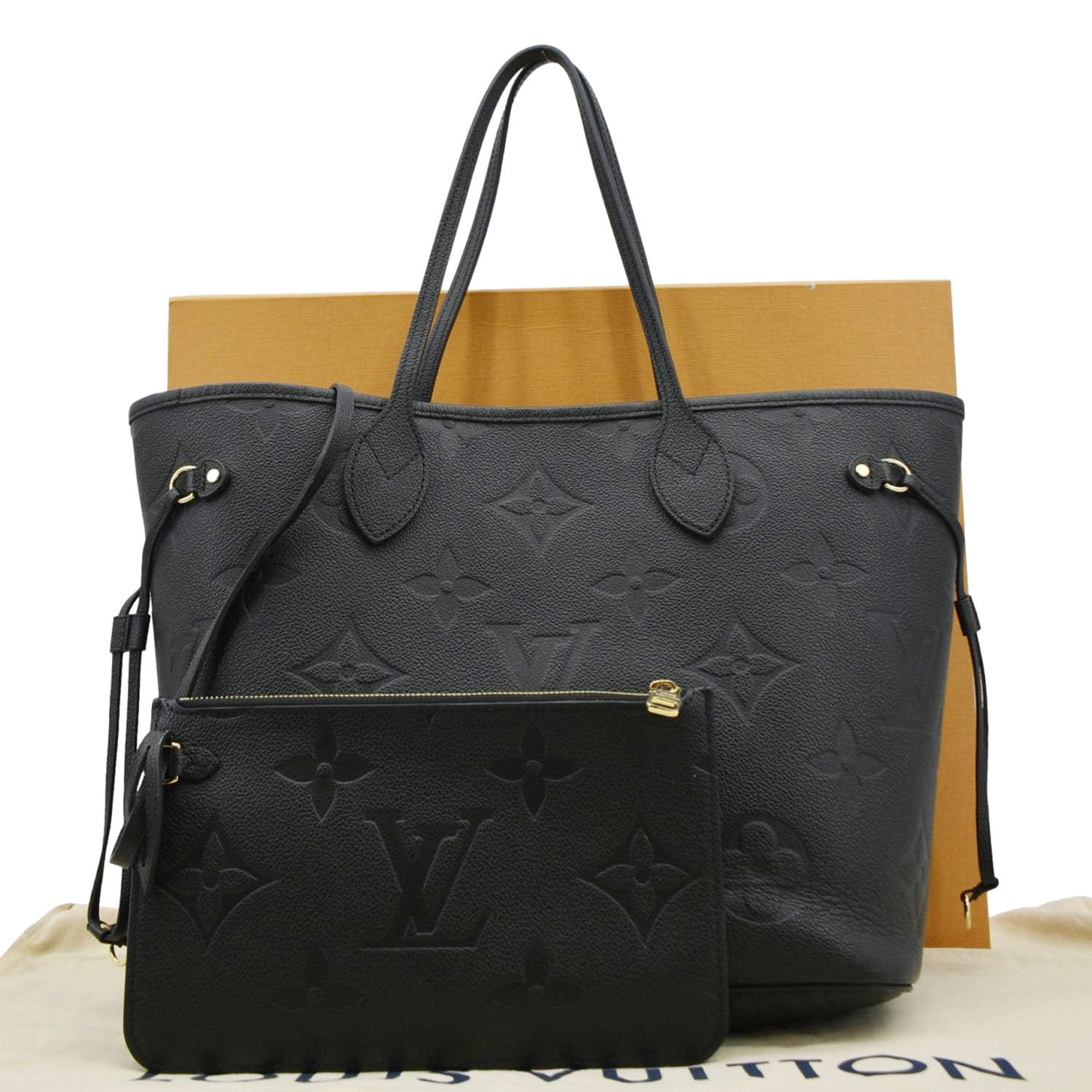 LOUIS VUITTON Neverfull MM Empreinte Leather Tote Shoulder Bag Black - Image 3