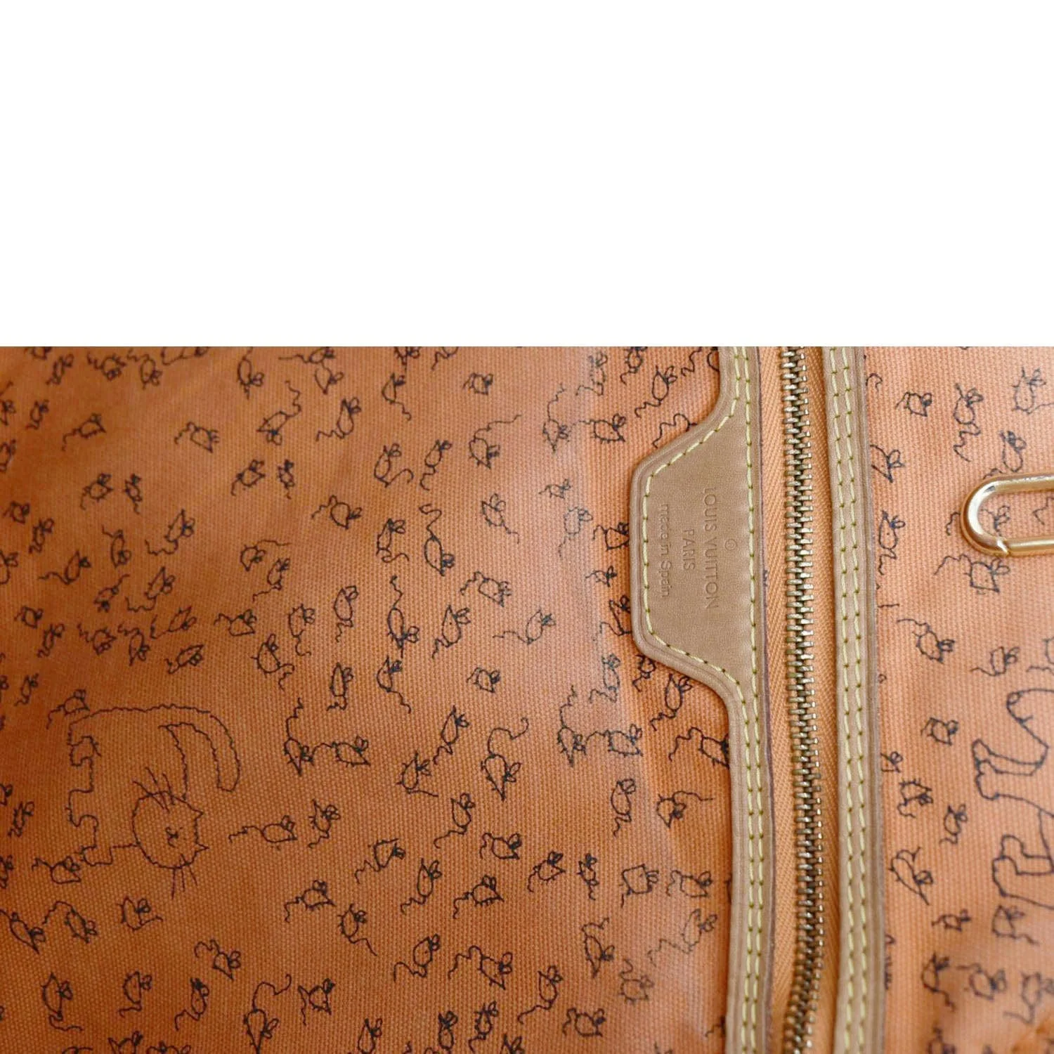 LOUIS VUITTON Neverfull Catogram MM Canvas Tote Bag Orange - Image 12
