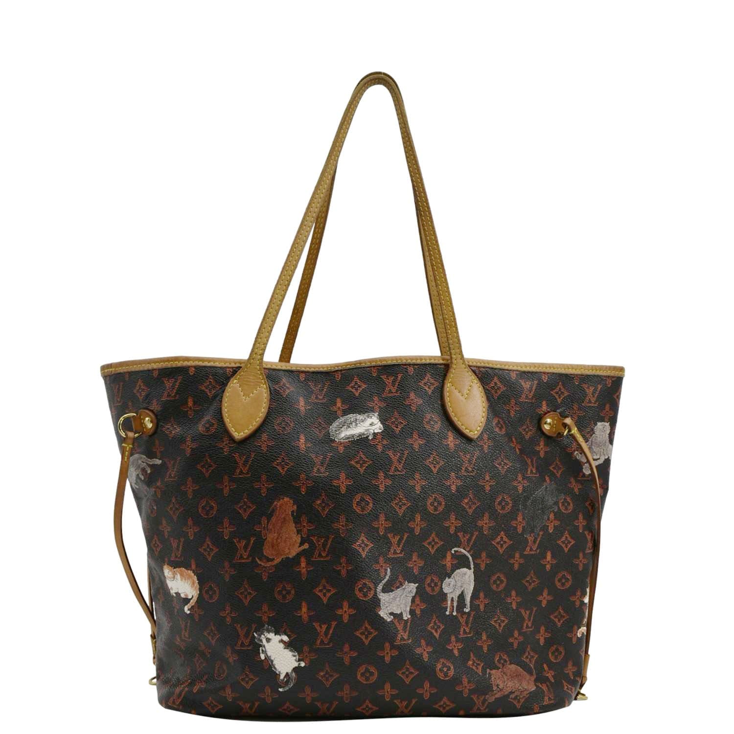 LOUIS VUITTON Neverfull Catogram MM Canvas Tote Bag Orange - Image 3