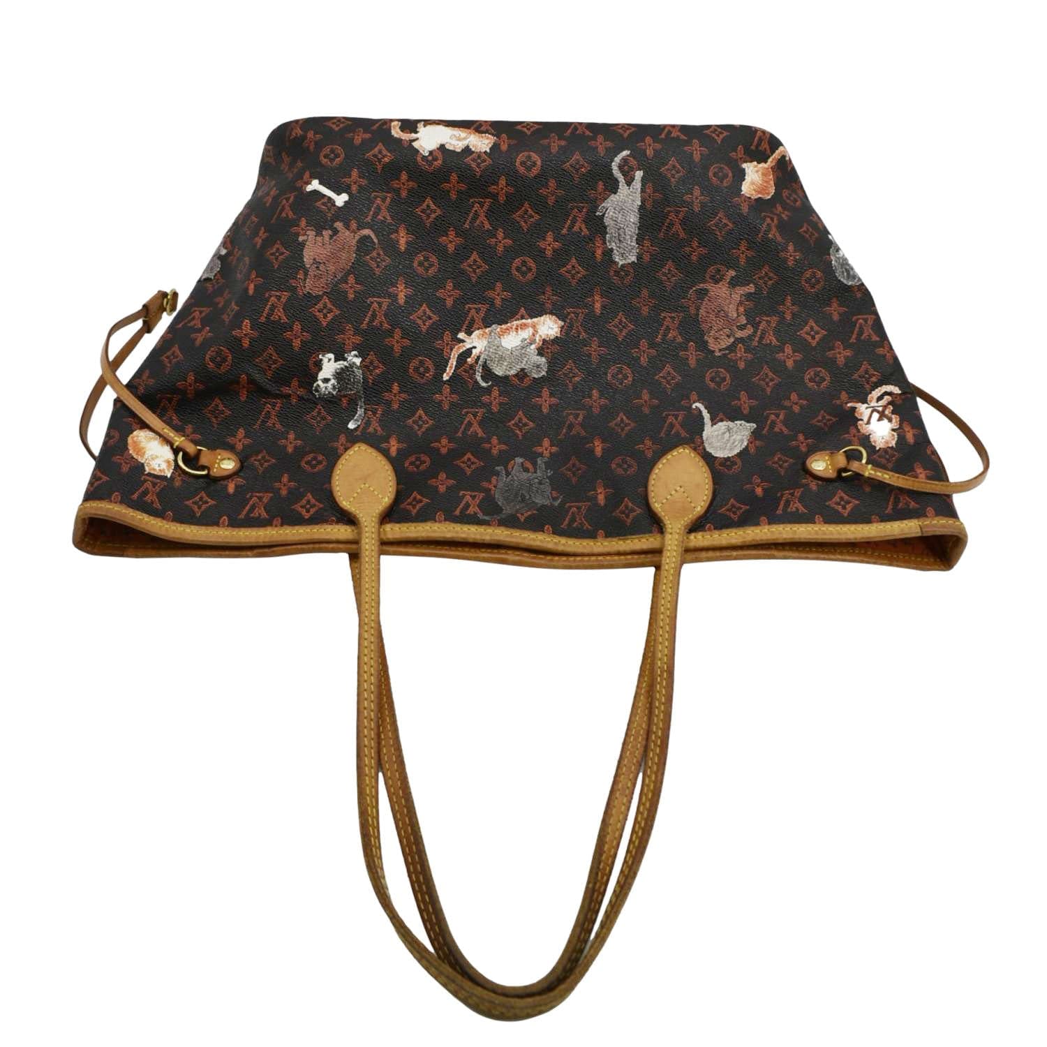 LOUIS VUITTON Neverfull Catogram MM Canvas Tote Bag Orange - Image 4
