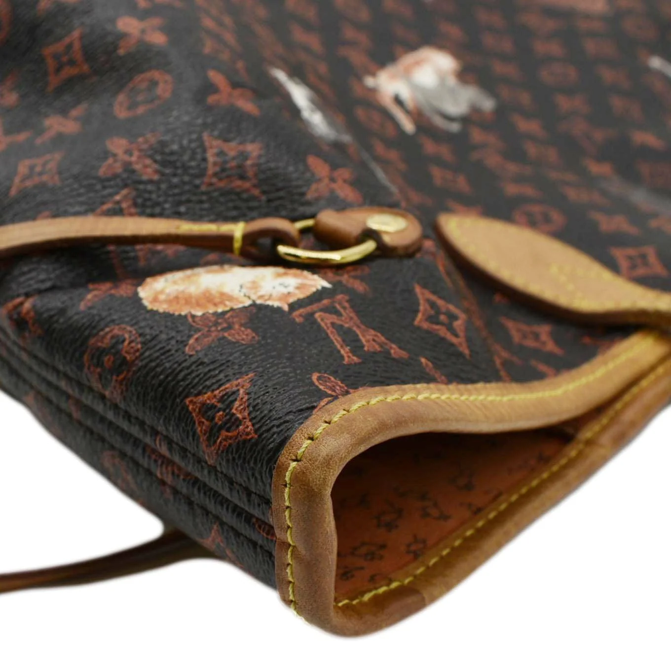 LOUIS VUITTON Neverfull Catogram MM Canvas Tote Bag Orange - Image 5