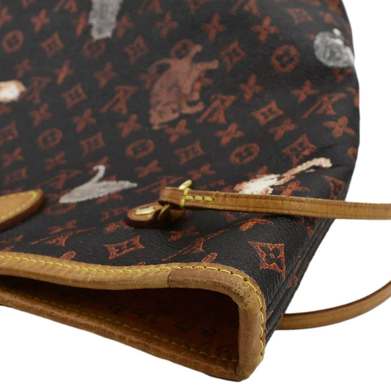 LOUIS VUITTON Neverfull Catogram MM Canvas Tote Bag Orange - Image 6